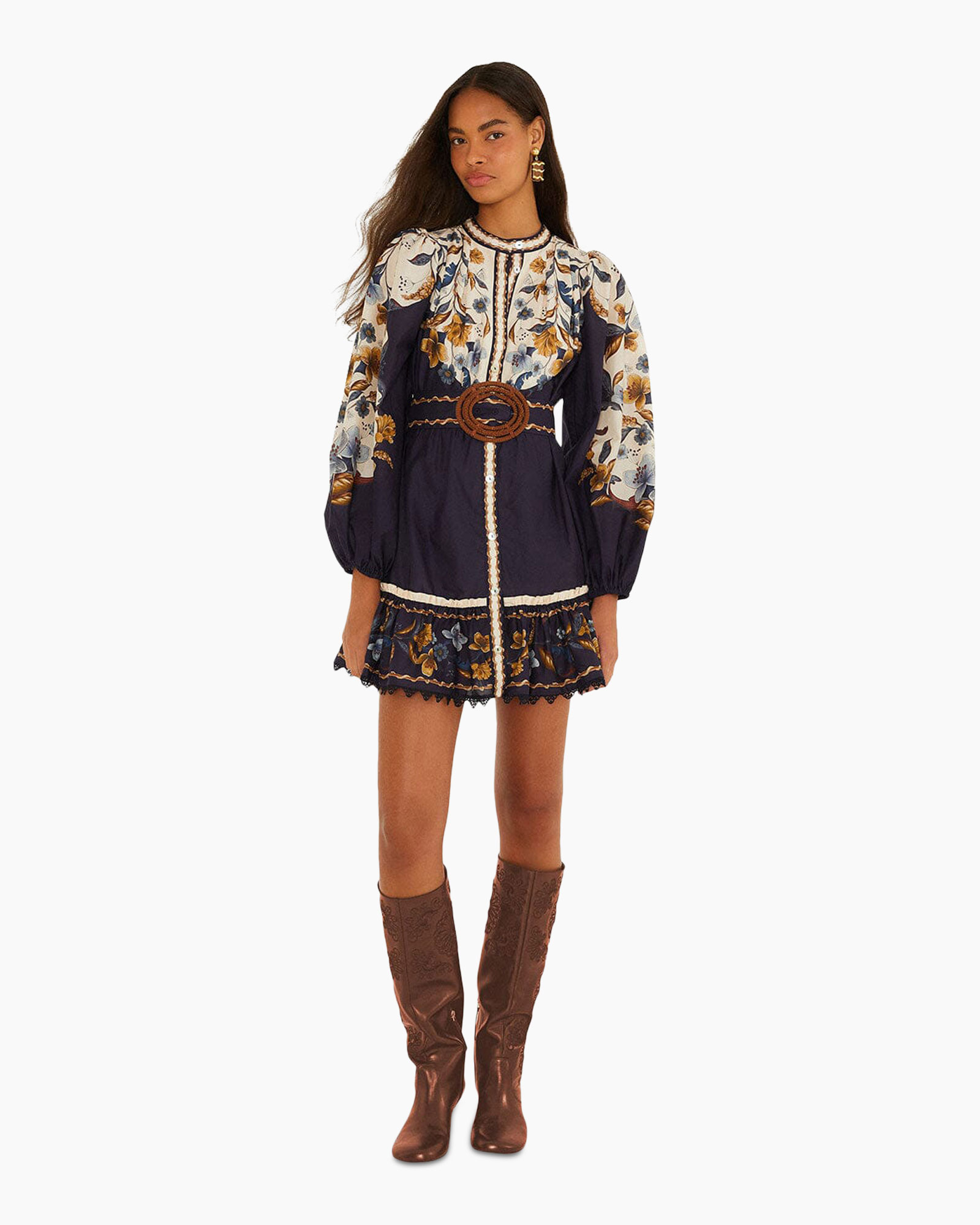 jurk, mini jurk, bloemen, boho, riem
