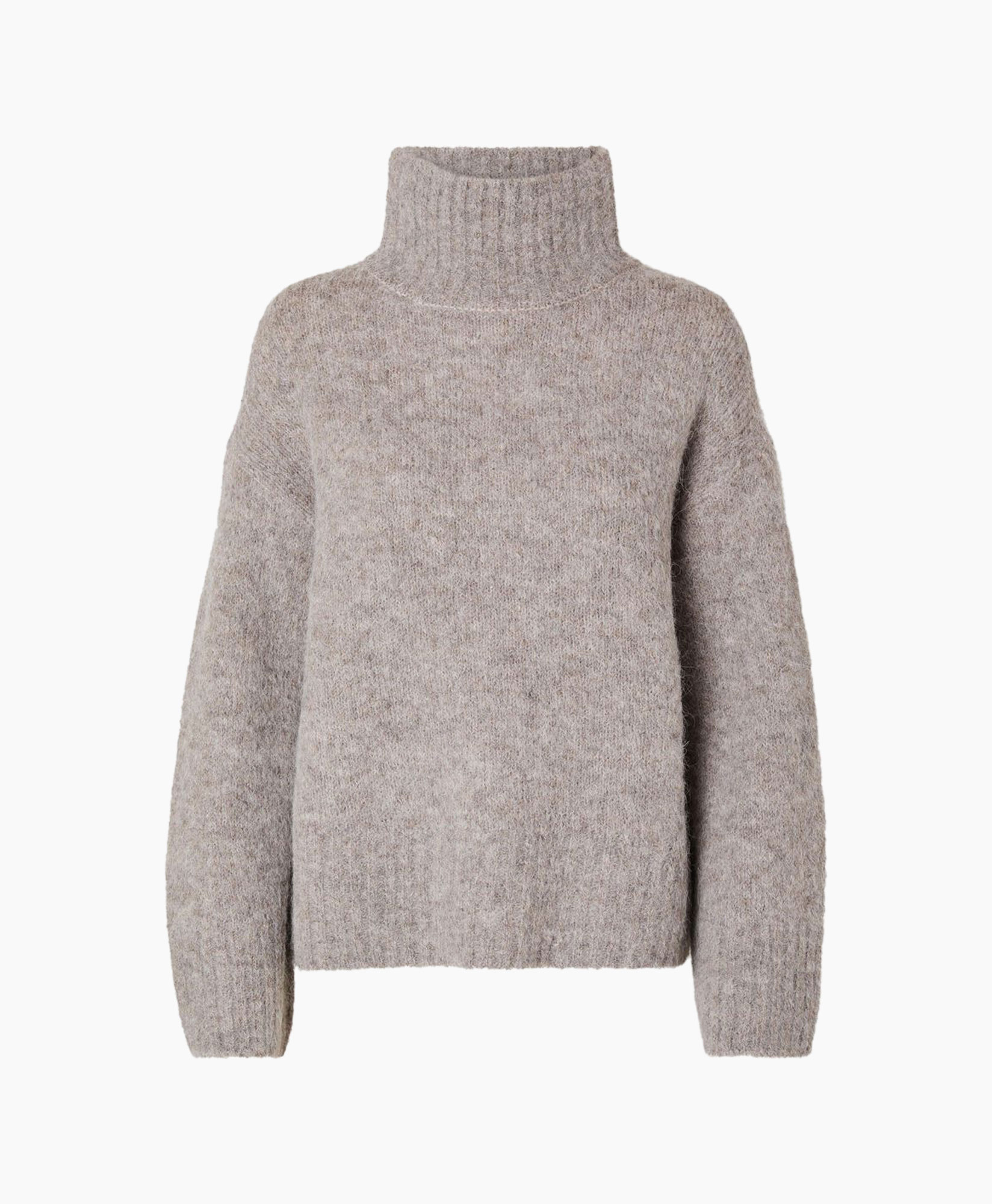 Gebreide Trui Gabella Ls Knit High-neck W Grijs