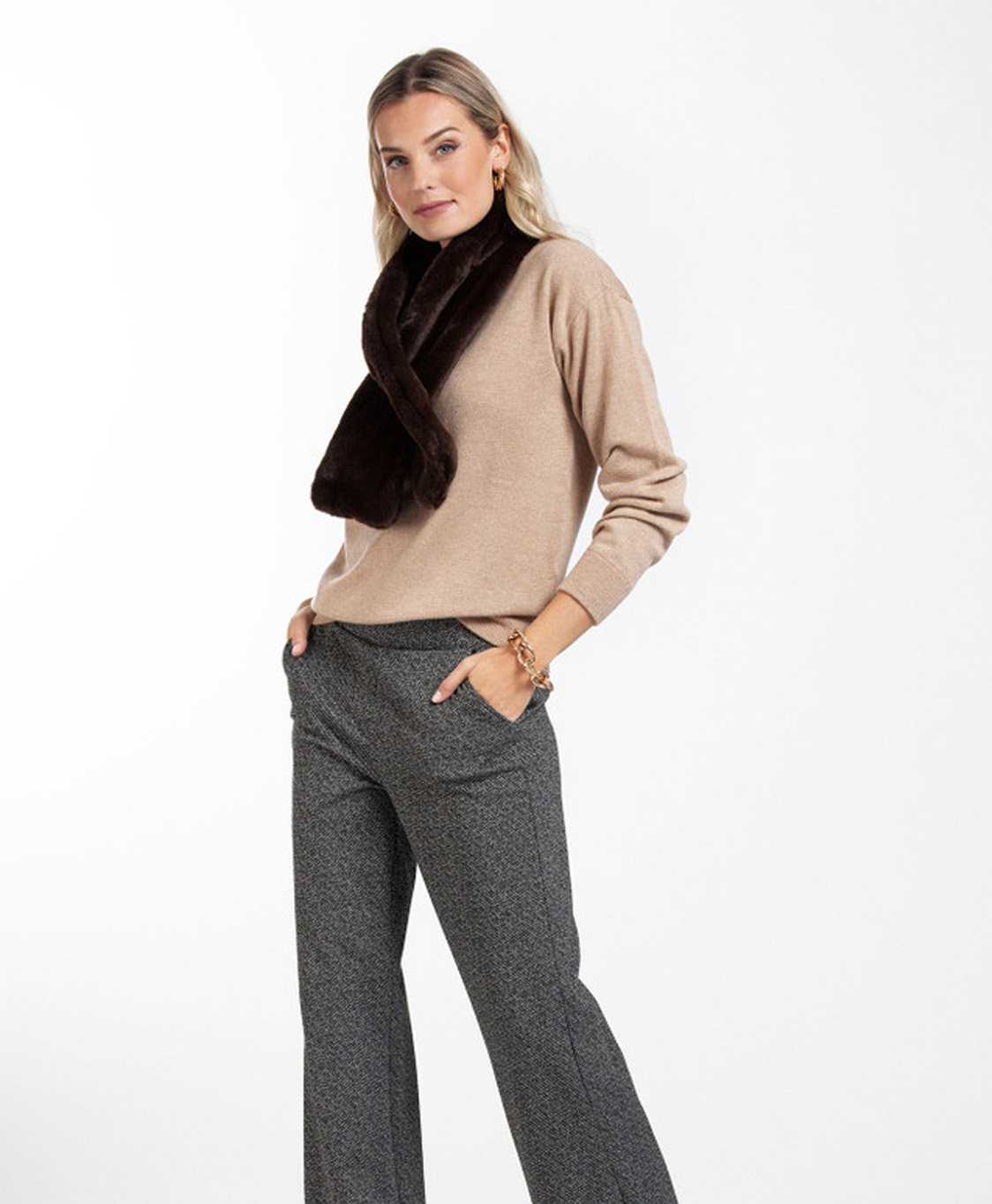 Studio Anneloes Pullover Cady Lurex Cashmere Ecru