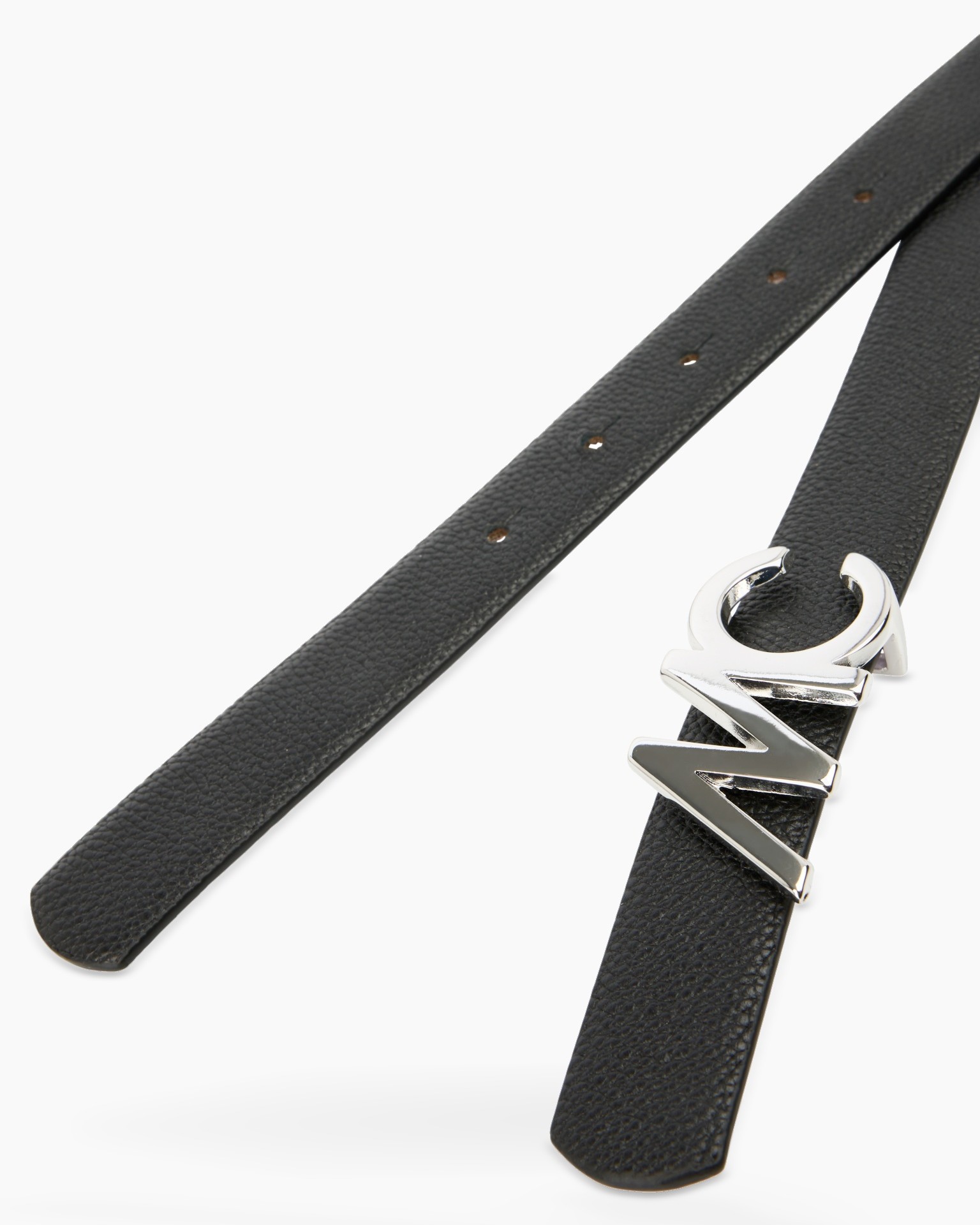riem, zwart, leer, dubbele lus, MC-logo