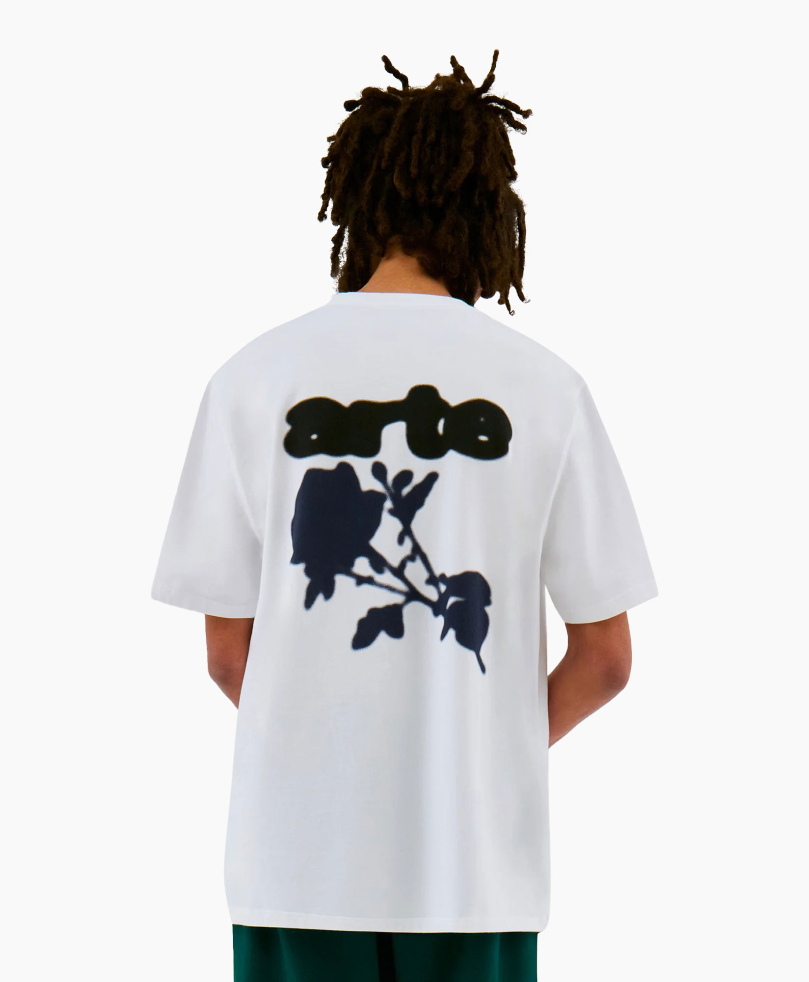 T-shirt Korte Mouw Blur Back Flower T-shirt Wit