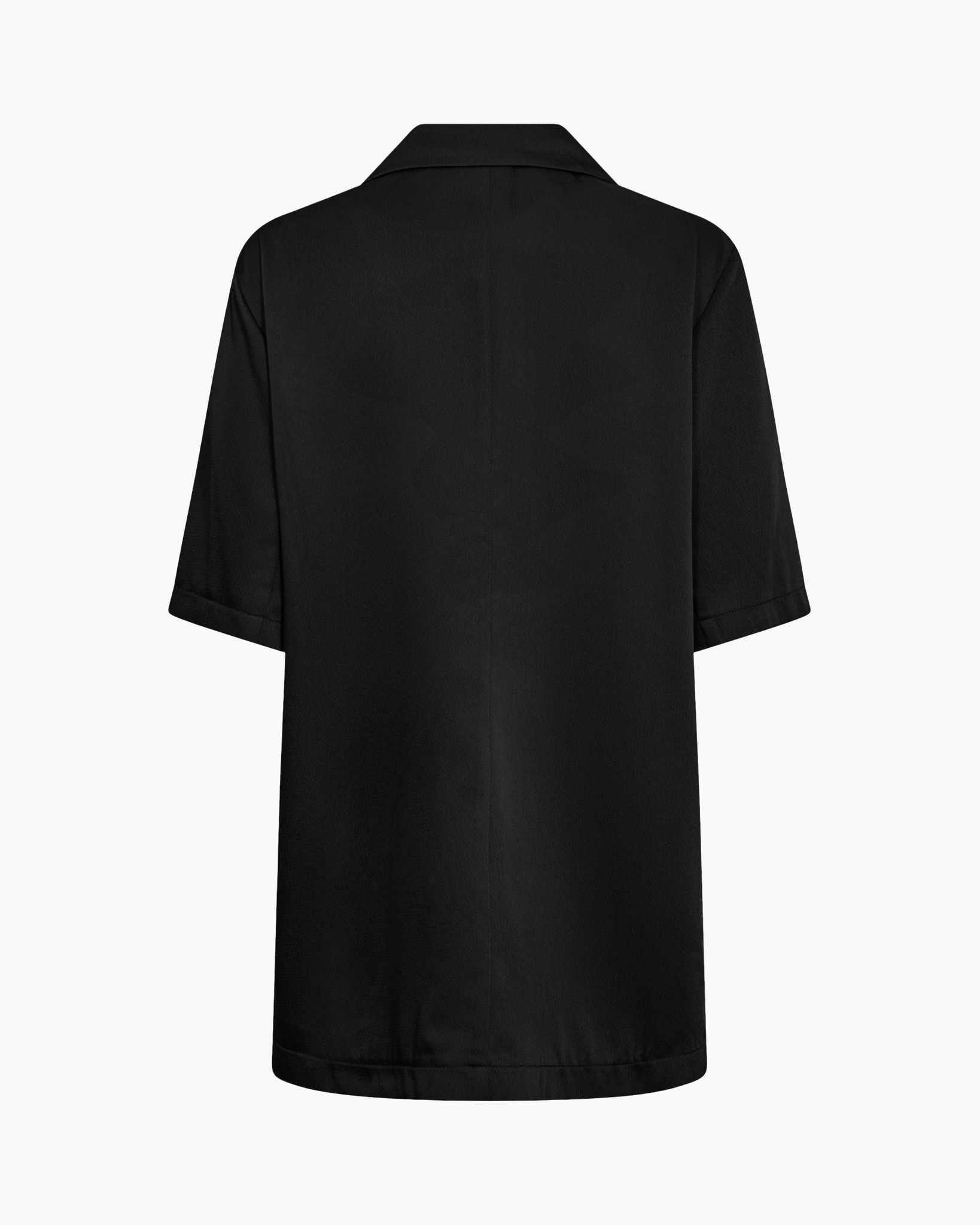 blazer, zwart, korte mouwen, knopen voor, zakken