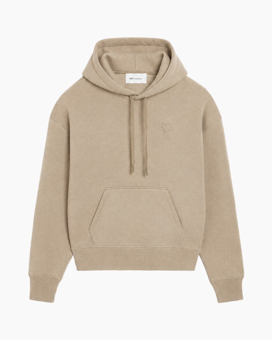 hoodie, pullover, beige, kangaroo pocket, snood drawstring