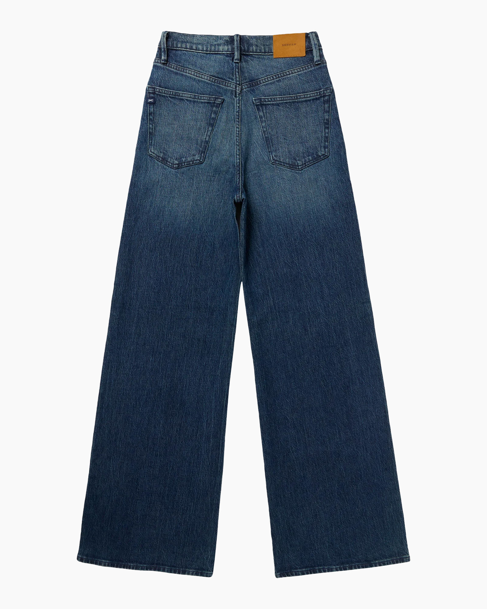 denim, jeans, wide-leg, back view, pockets