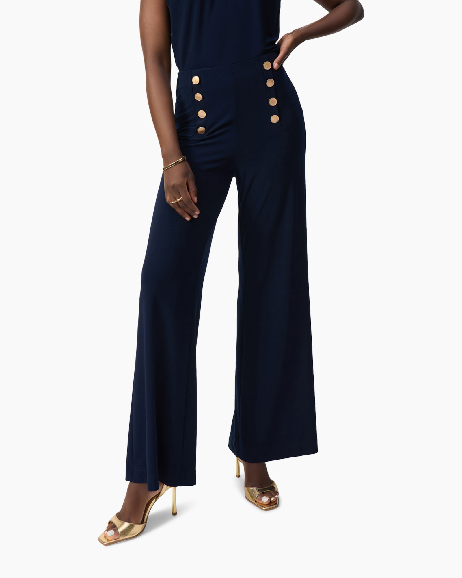 Pantalon Button Donker Blauw