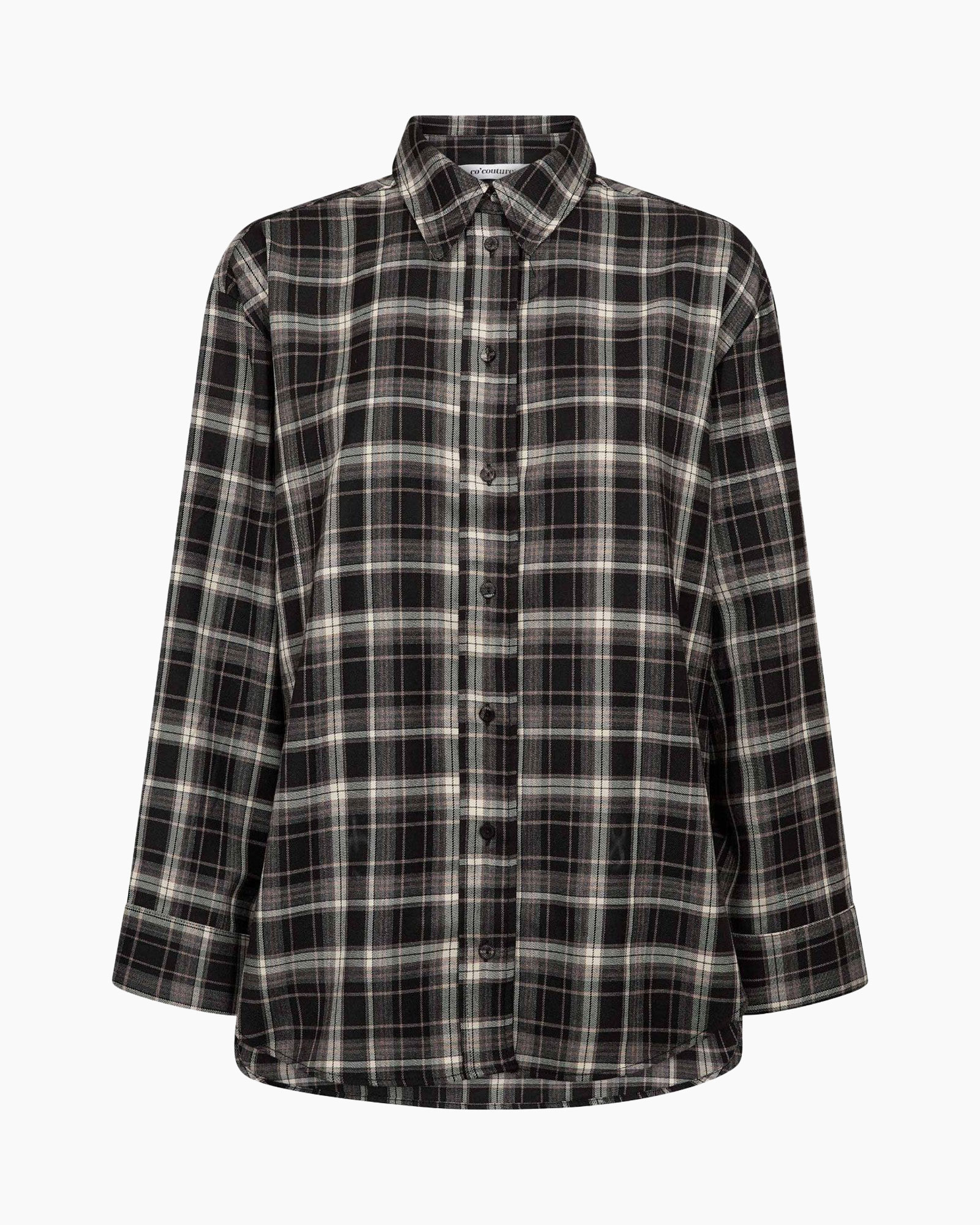Geruit overhemd, flanel, lange mouw, knopenkraag, kraagshirt