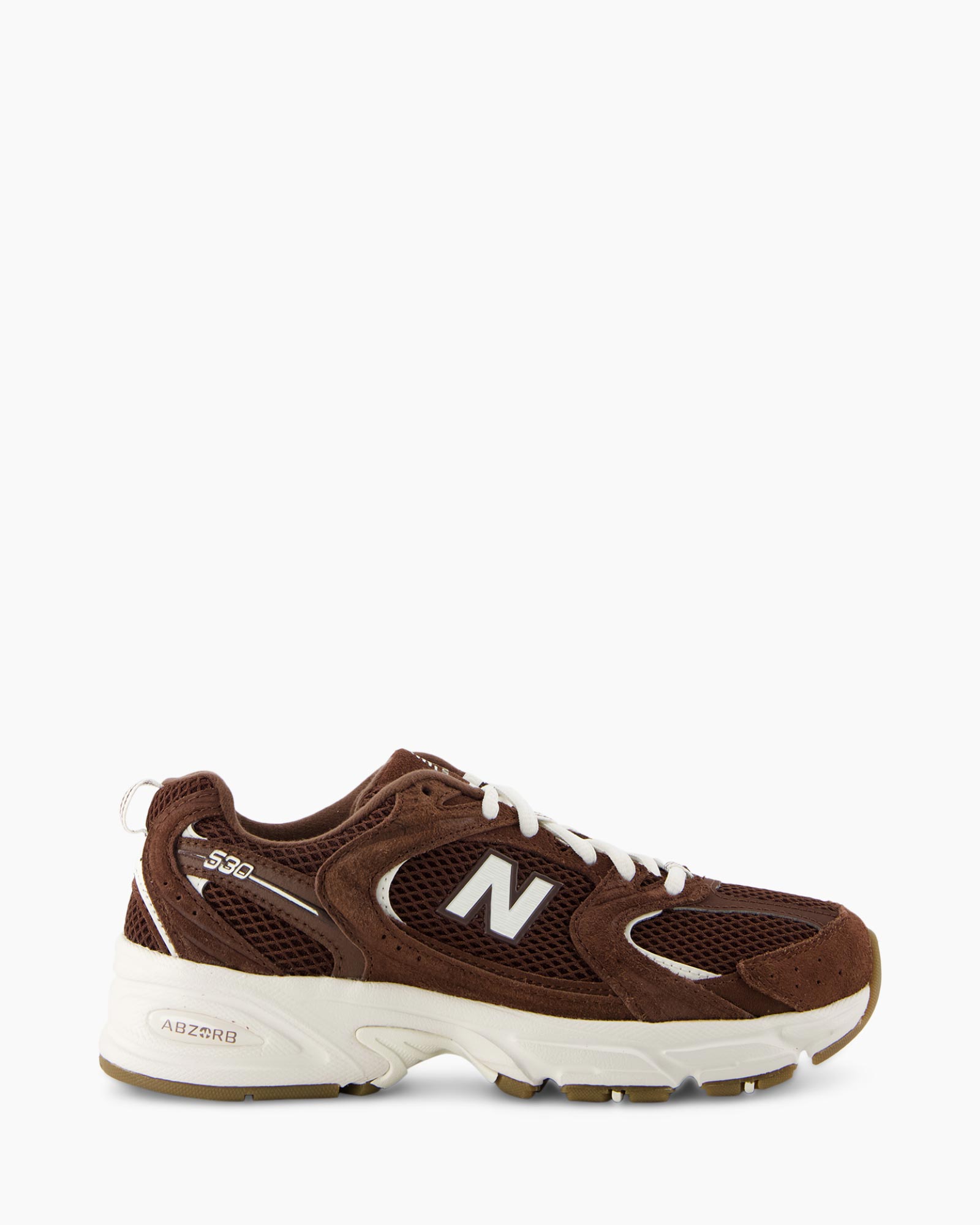 sneaker, bruin, mesh, witte zool, mode schoen