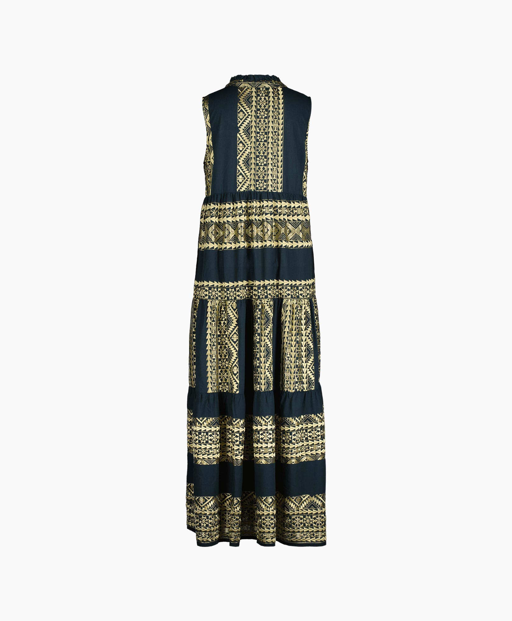 Greek Archaic Kori Maxi Jurk 230651 Donker Grijs