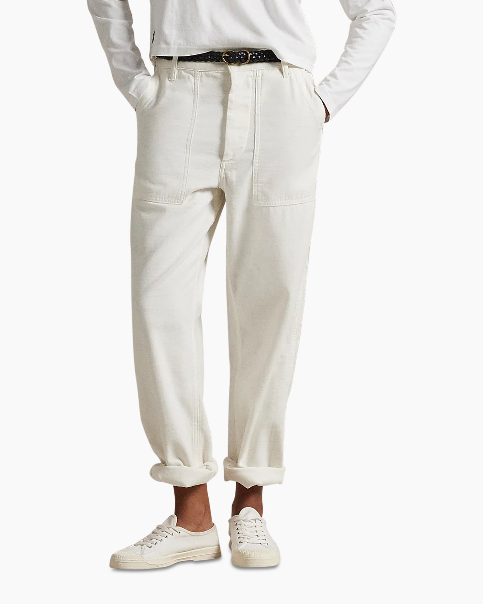 Pantalon Woven Straight Ecru