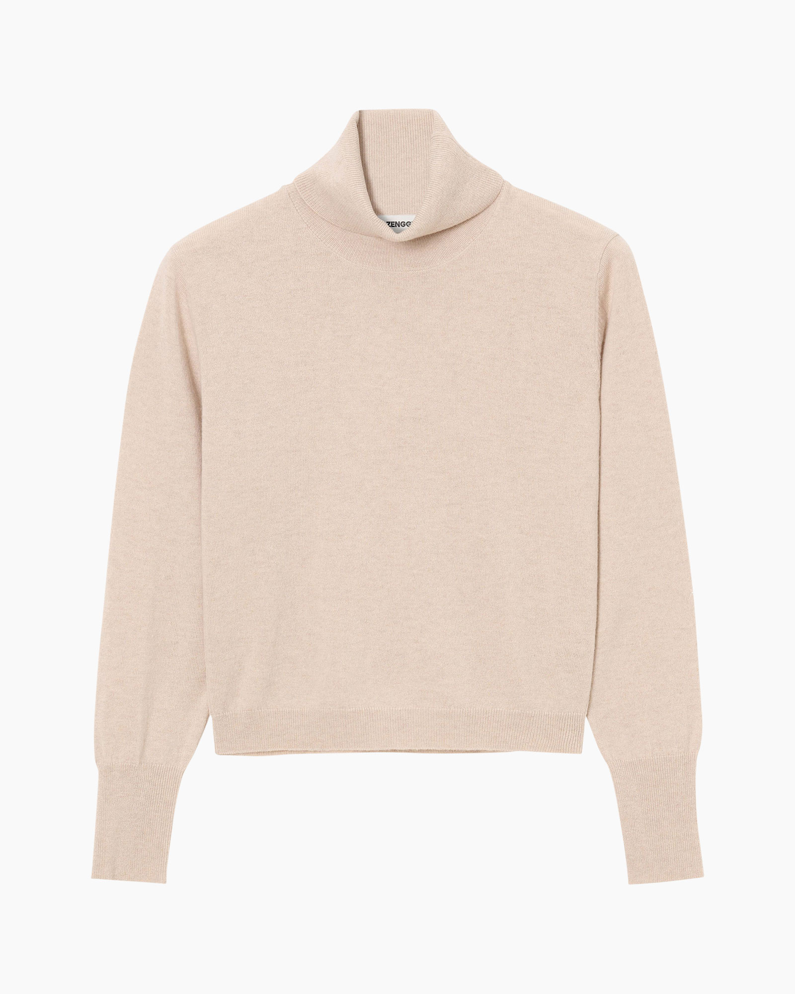 rolkraag, pull, beige, gebreid, trui