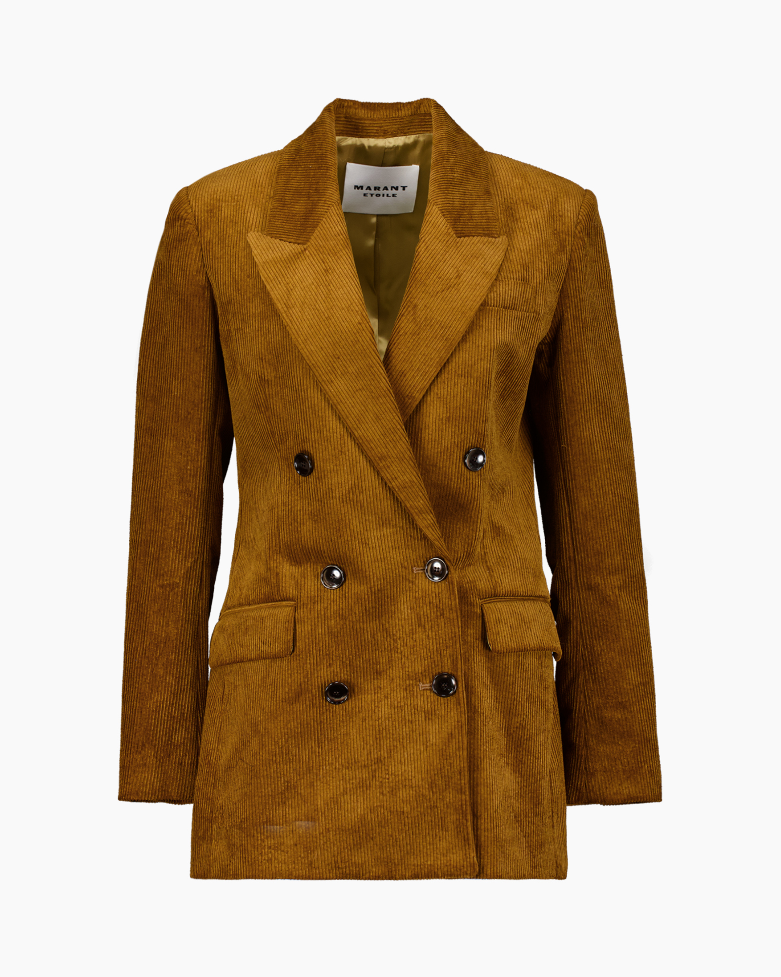 corduroy, blazer, dubbel-breasted, bruin, zakken