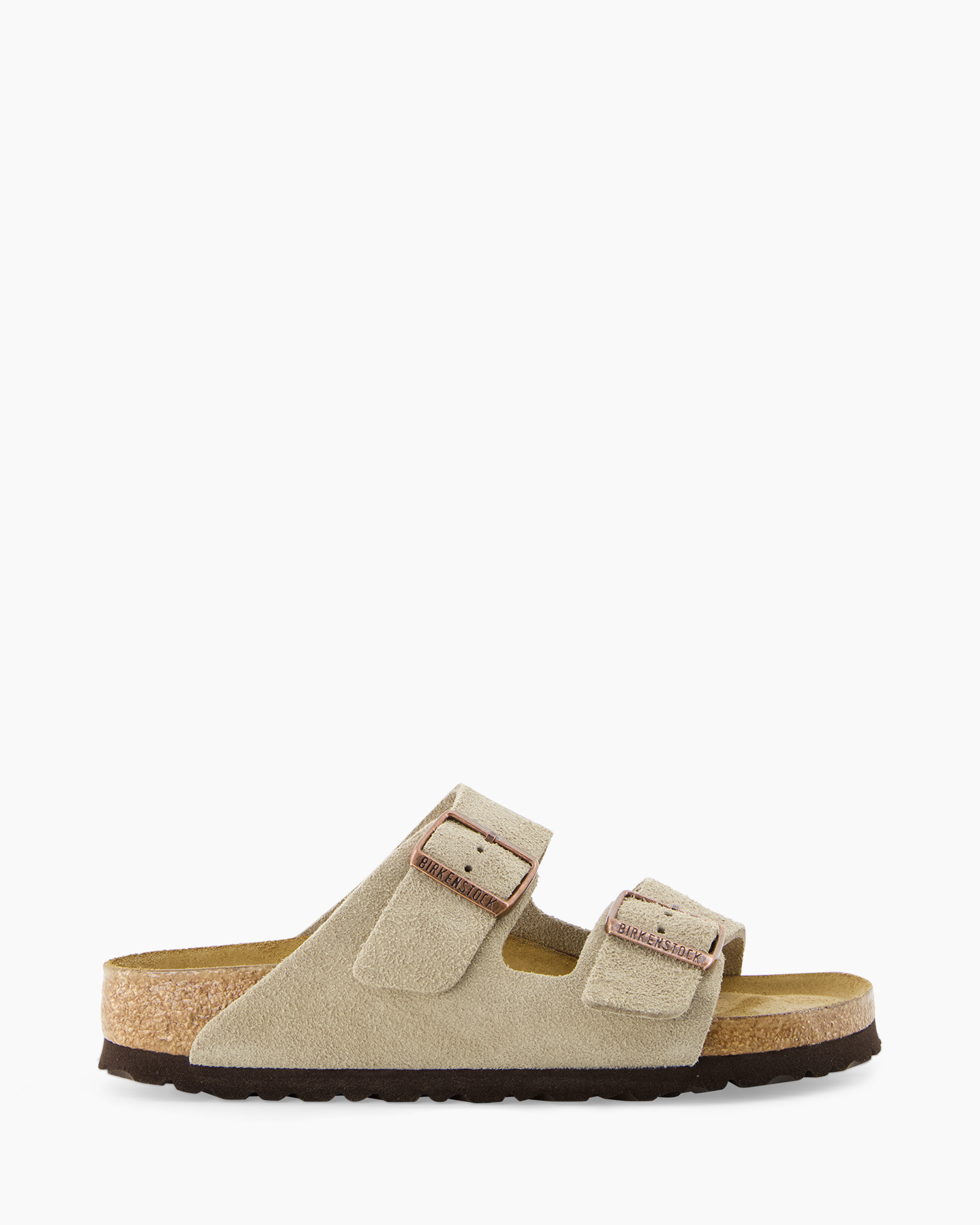 sandals, two-strap, suede, beige, corksole