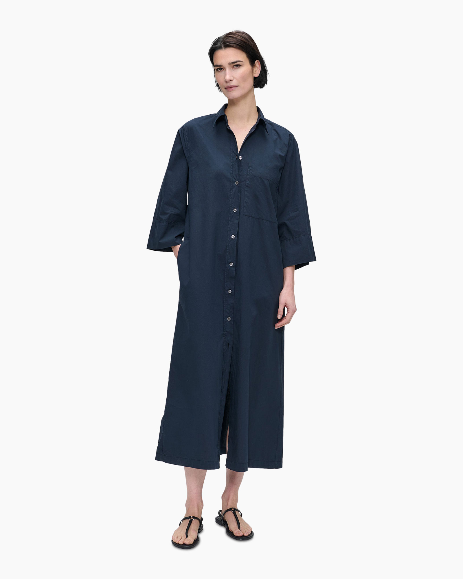 Mini Jurk Shirt Dress Donker Blauw