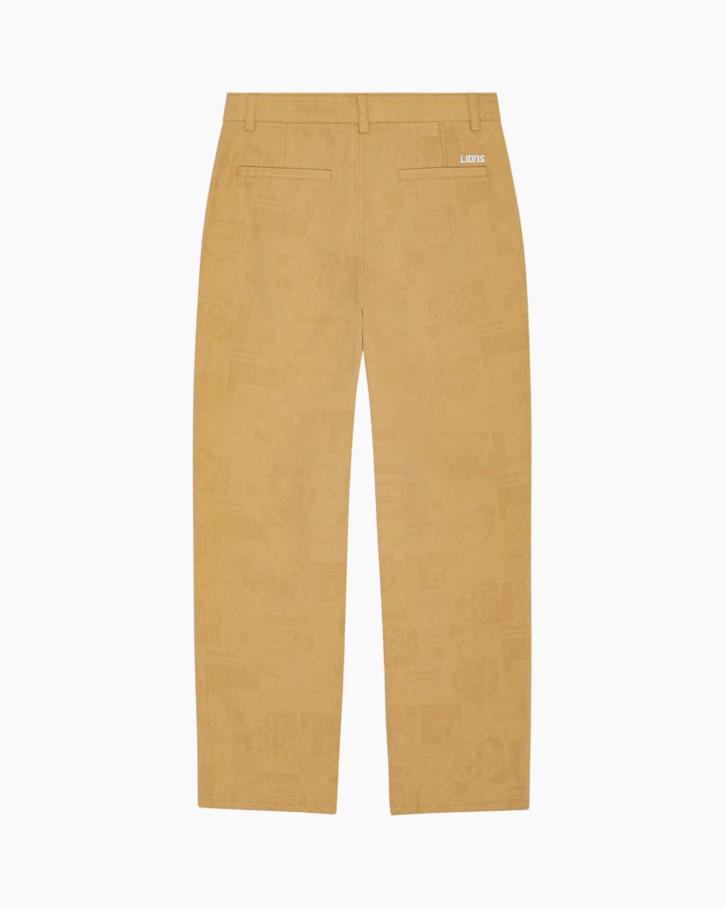 Broek, Mosterdgeel, Rechte pijp, Subtiel jacquard, Geweven stof