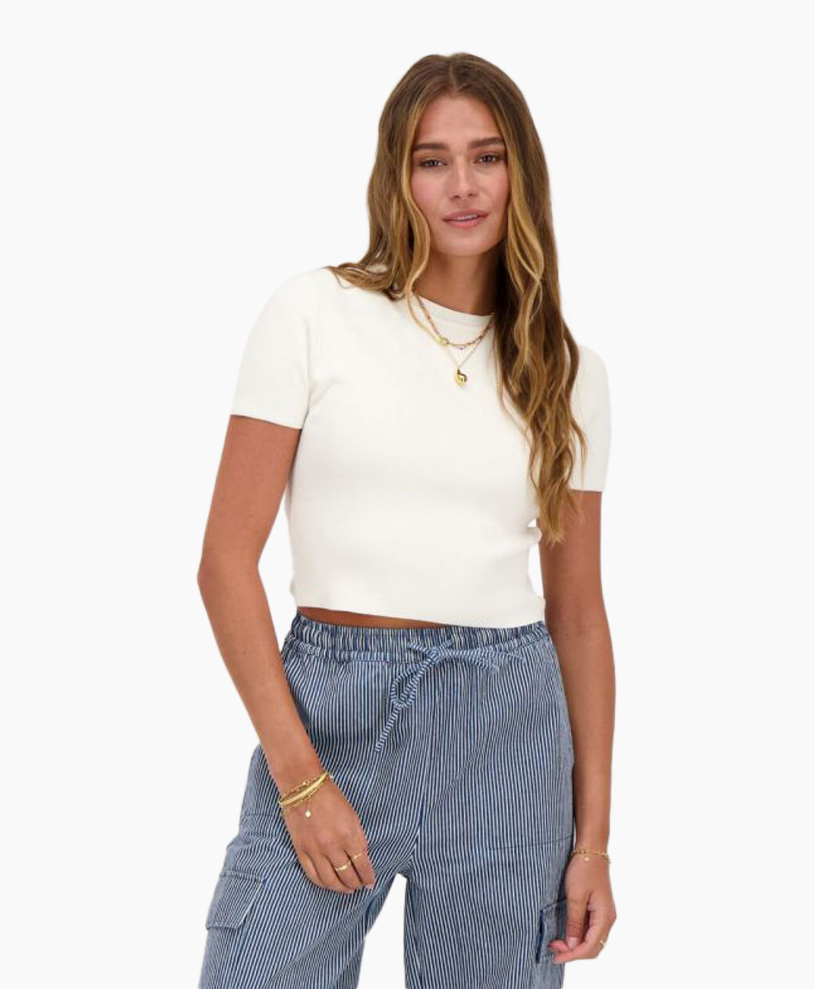 T-shirt Korte Mouw Cropped  Wit