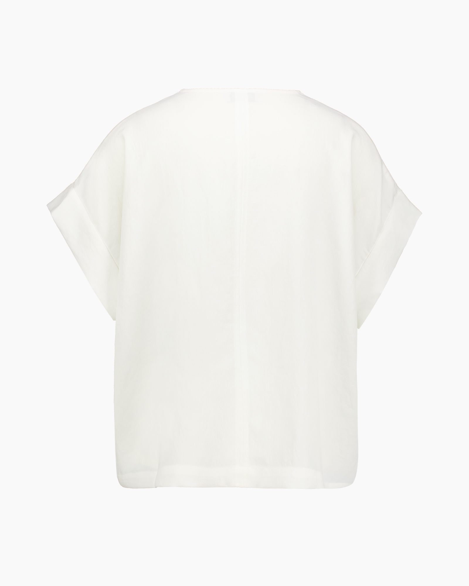 top, blouse, wit, korte mouwen, linnen-achtig