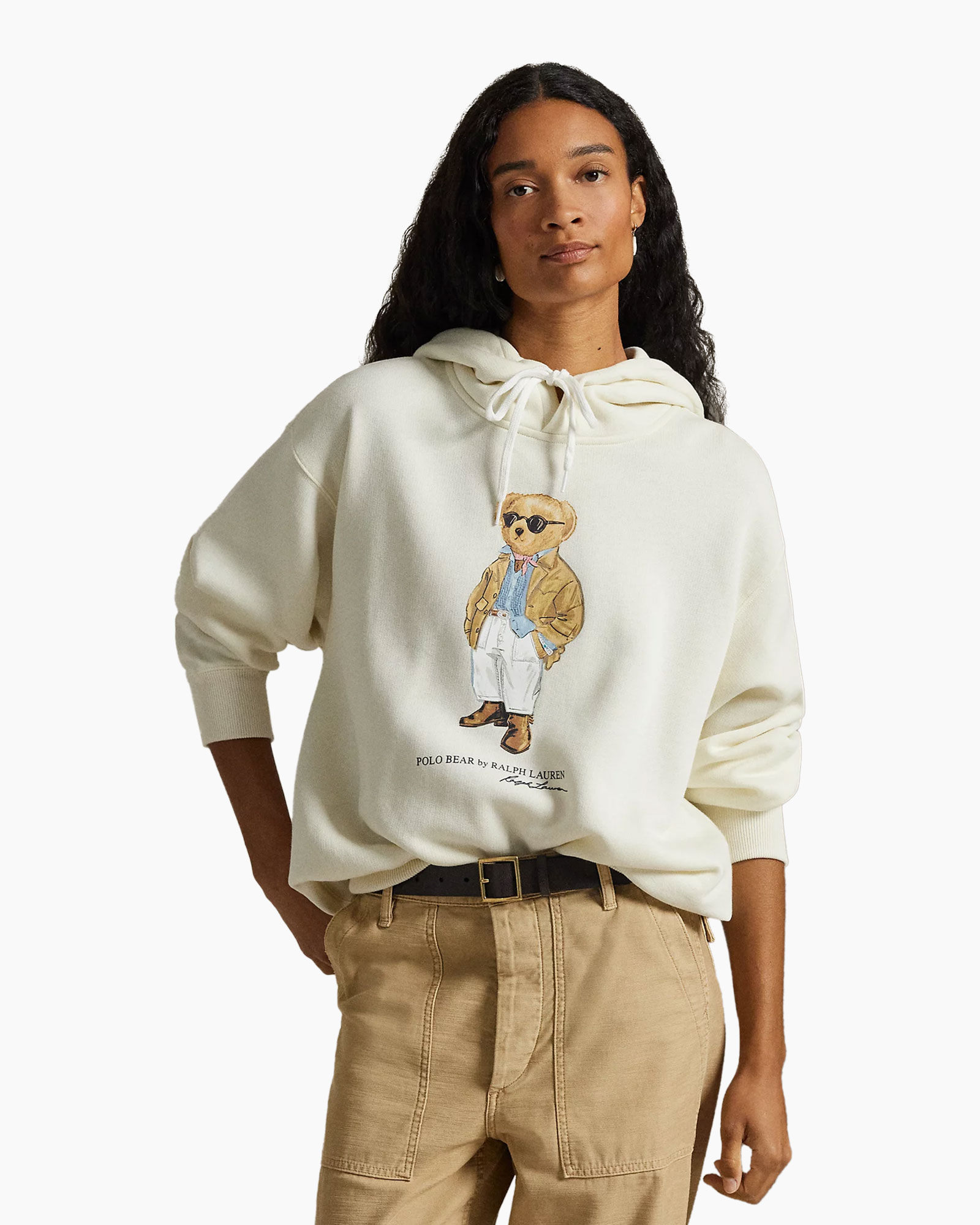 Hoodie Knit Bear Ecru