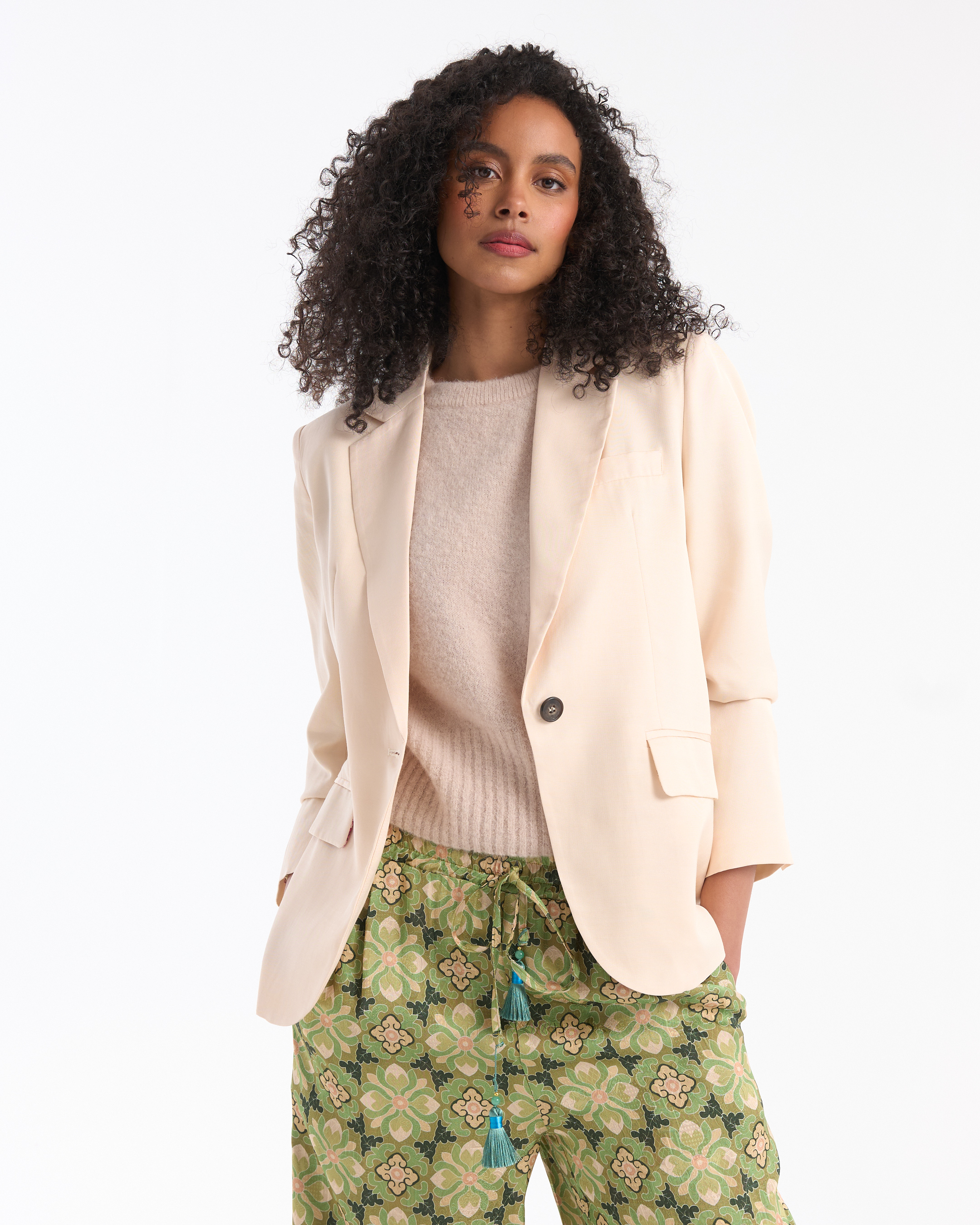 blazer, beige, jas, zonder patroon, kledingstuk