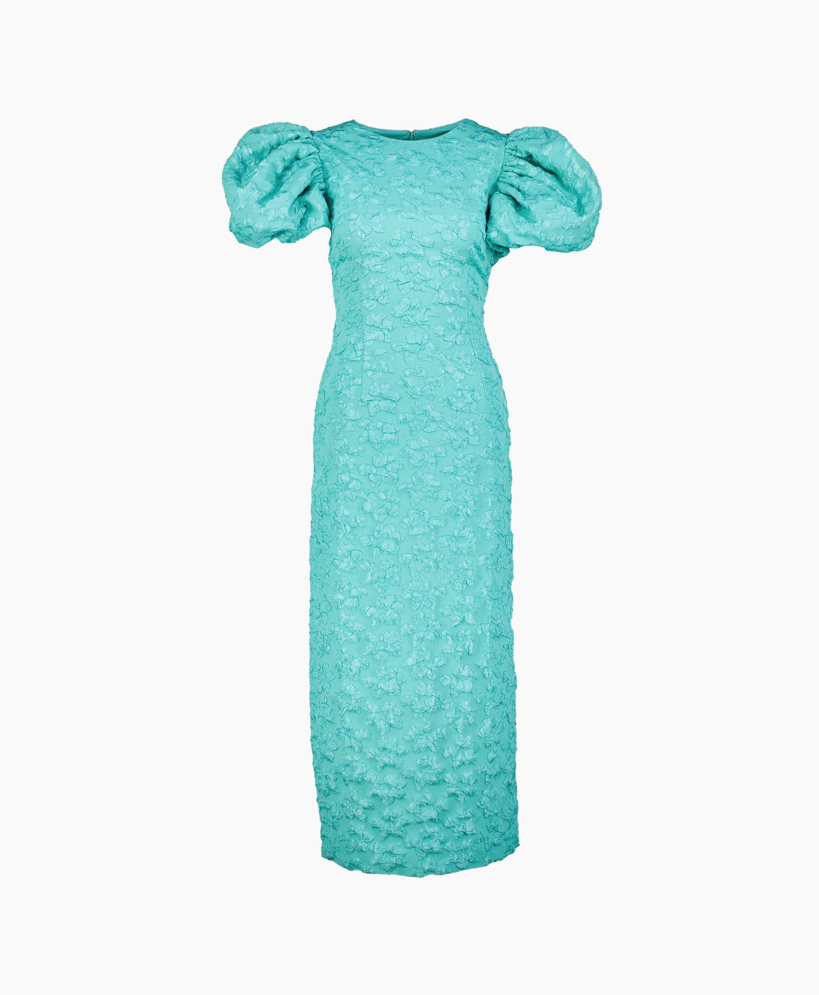 Midi Jurk 3d Jacquard turquoise