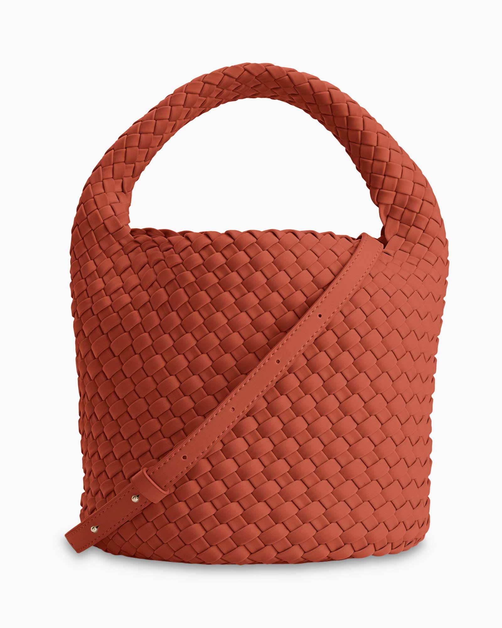 Schouder/hand Tas Basket midden rood