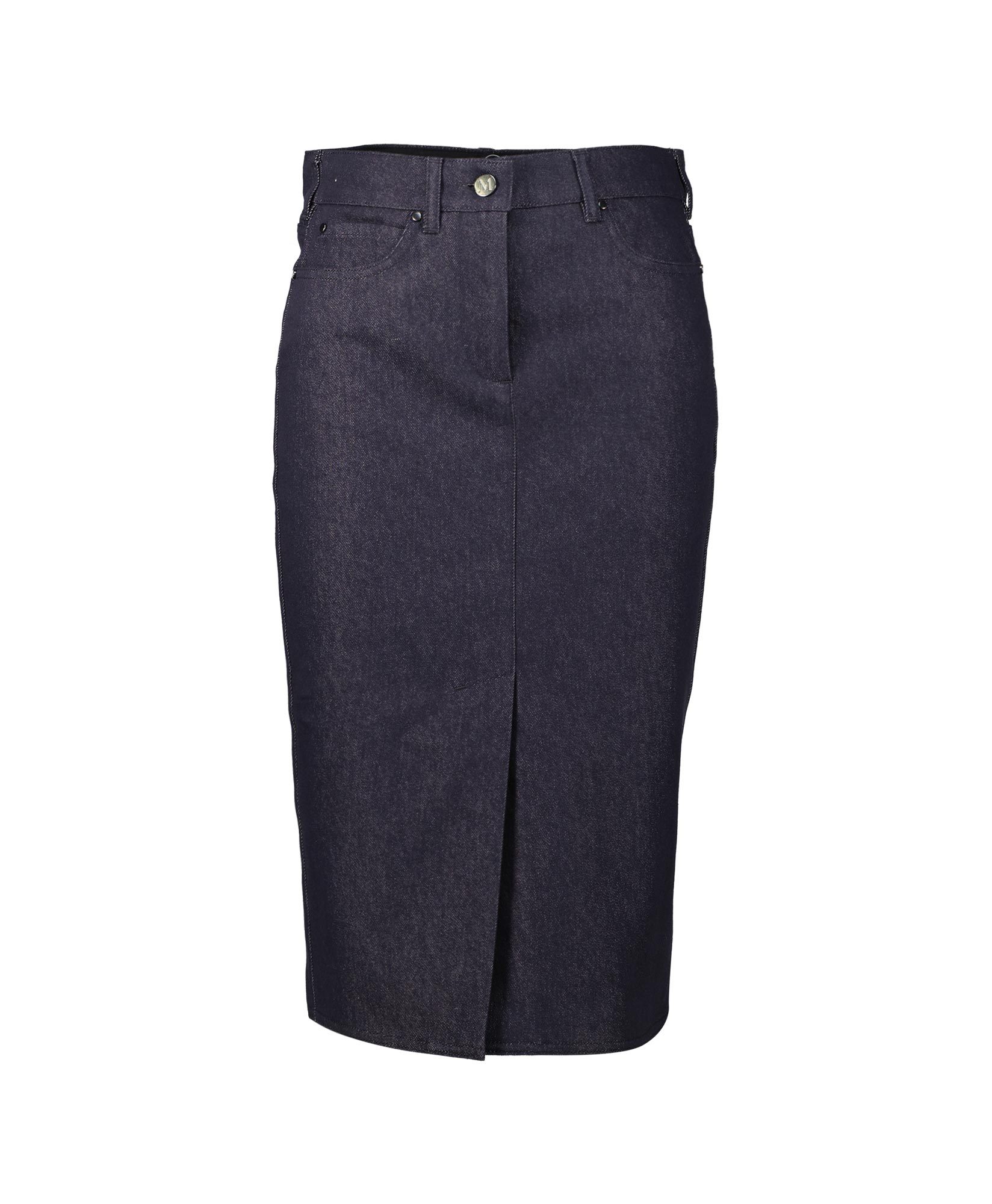 Maxmara Midi Rok Bric Donker Blauw