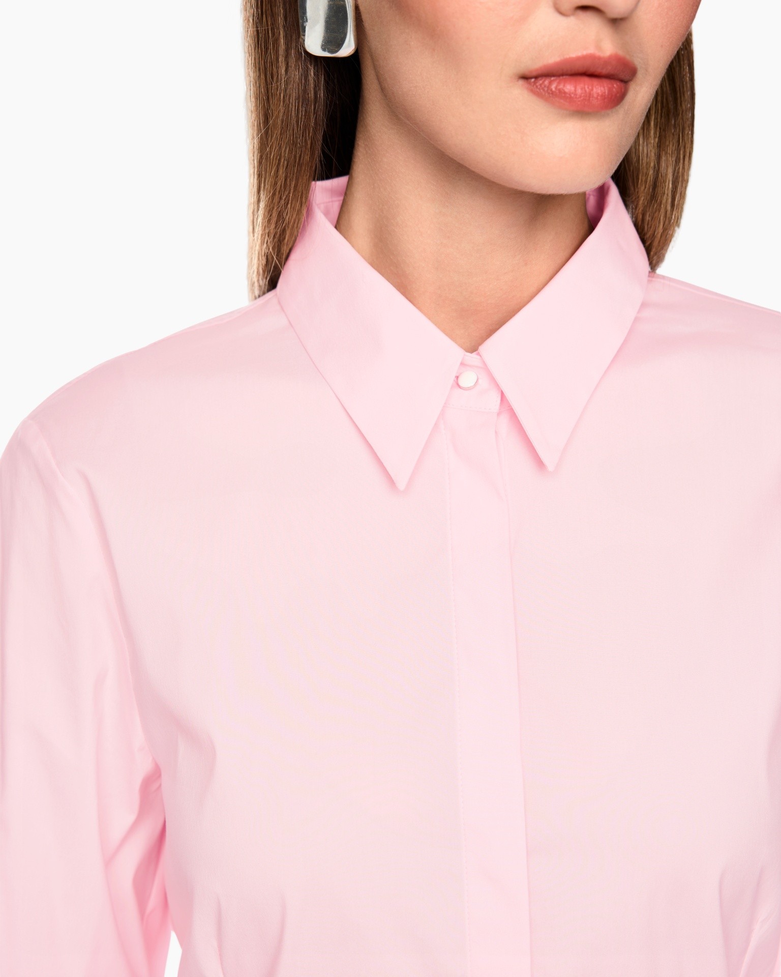shirt, roze, kraag, knopen-shirt, top