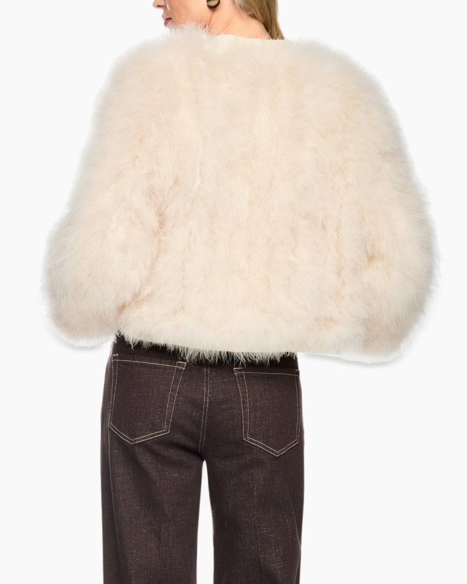 jassenfaux, crème kleur, oversized, lange mouwen, korte lengte
