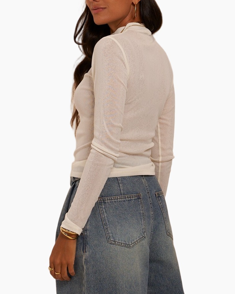 rolkraagtrui, langer mouw, beige, breipatroon, denim