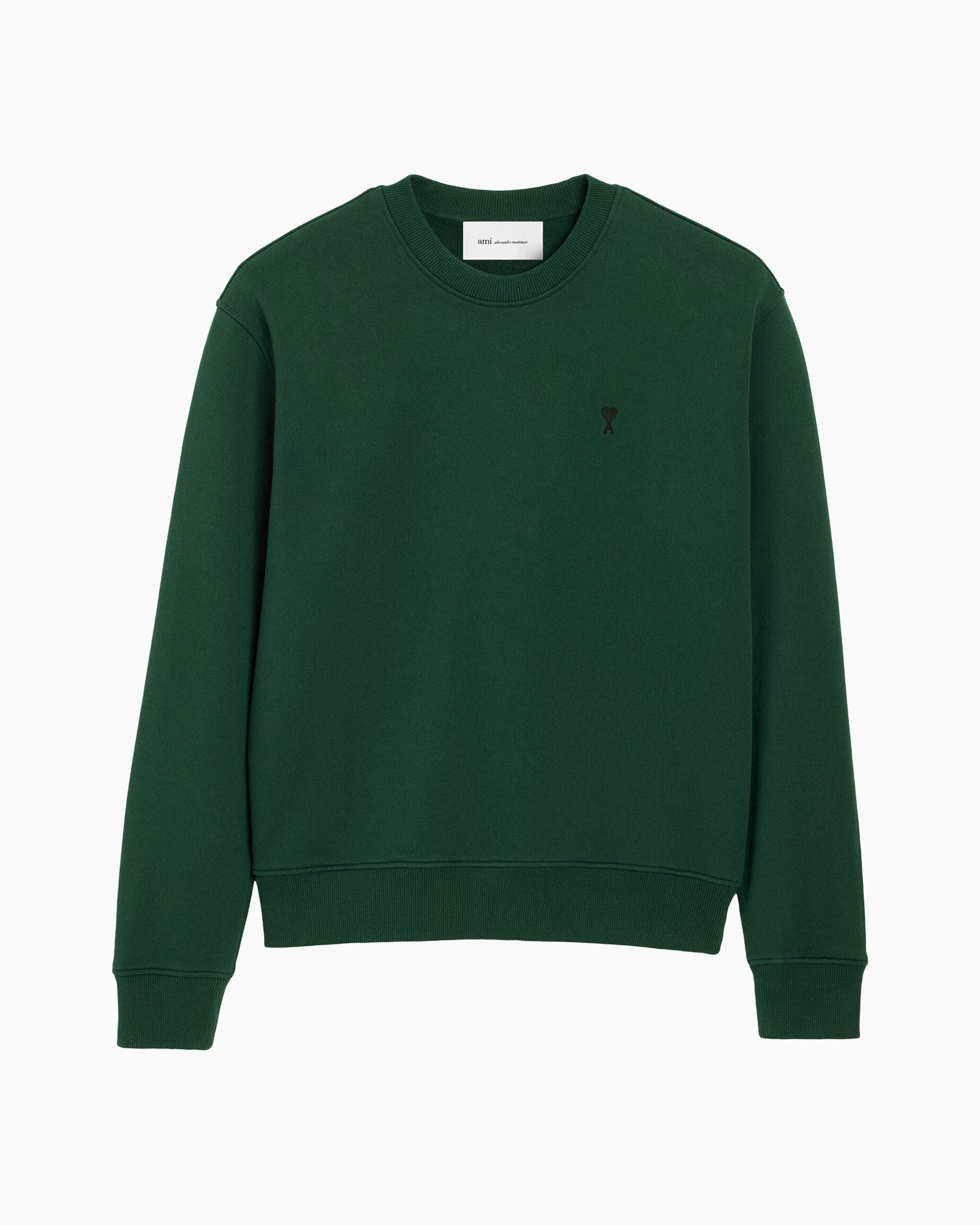 sweatshirt, draagt: ronde hals, groen, lange mouwen, katoenmix