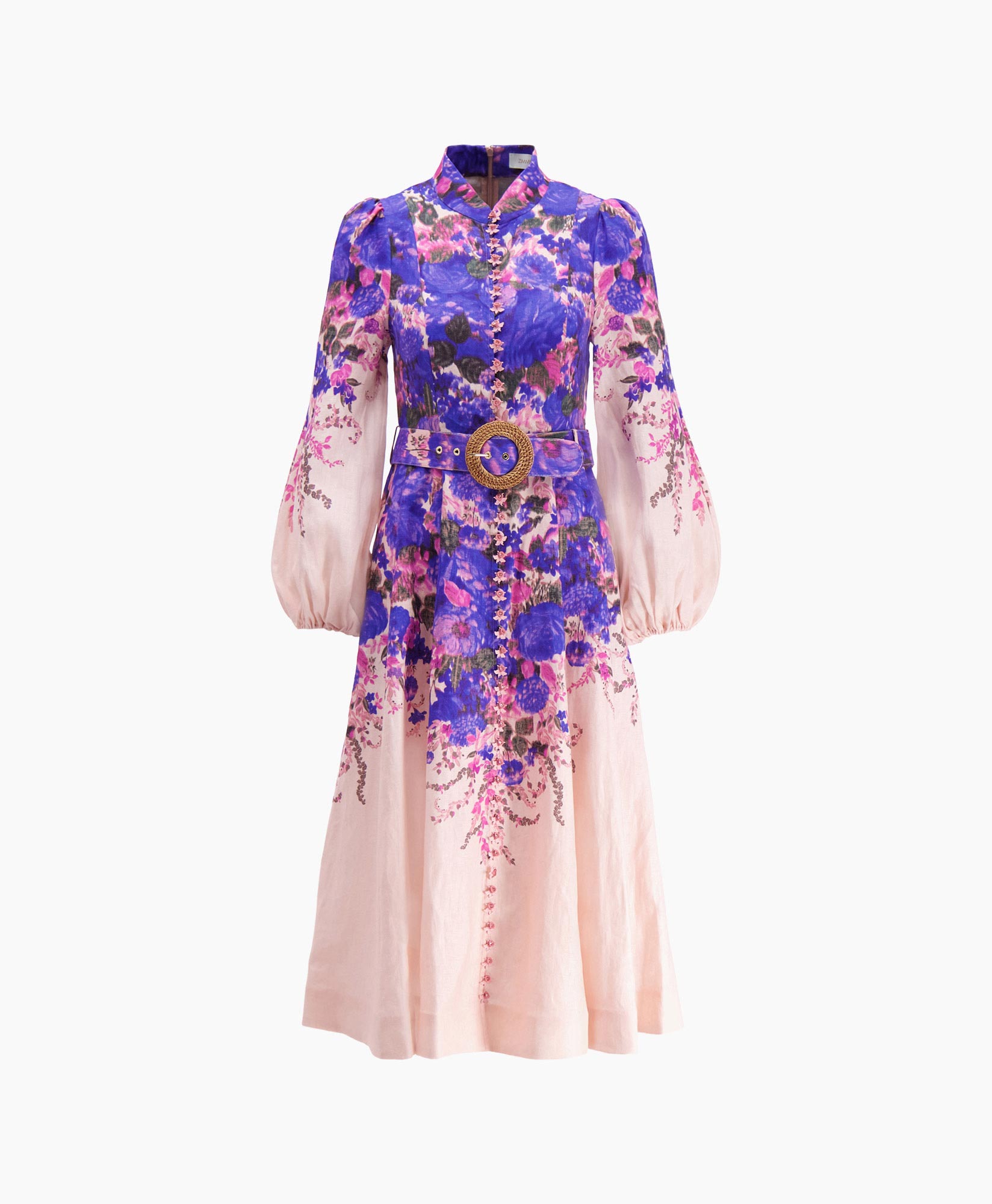 Zimmermann Jurk Tide Buttoned Midi Paars