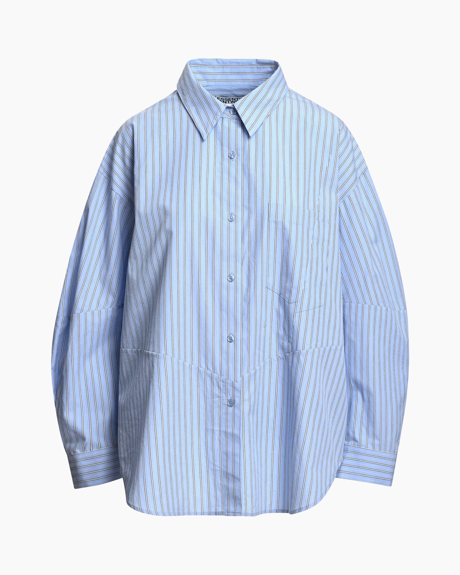 gestreepte overhemd, blauw overhemd, lange mouwen, knopen voor, kraagshirt