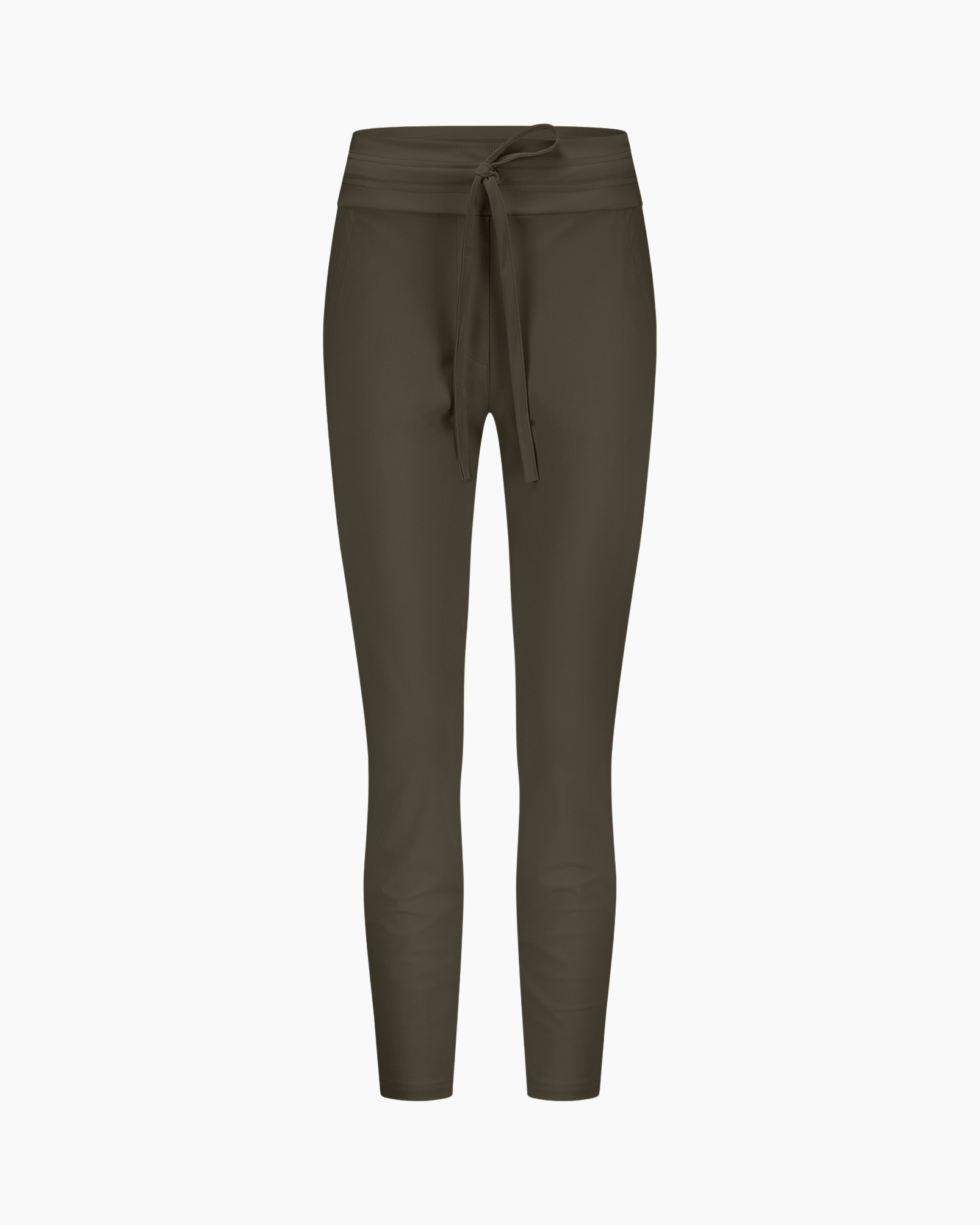 pants, twill trousers, highwaist, drawstring, olive green