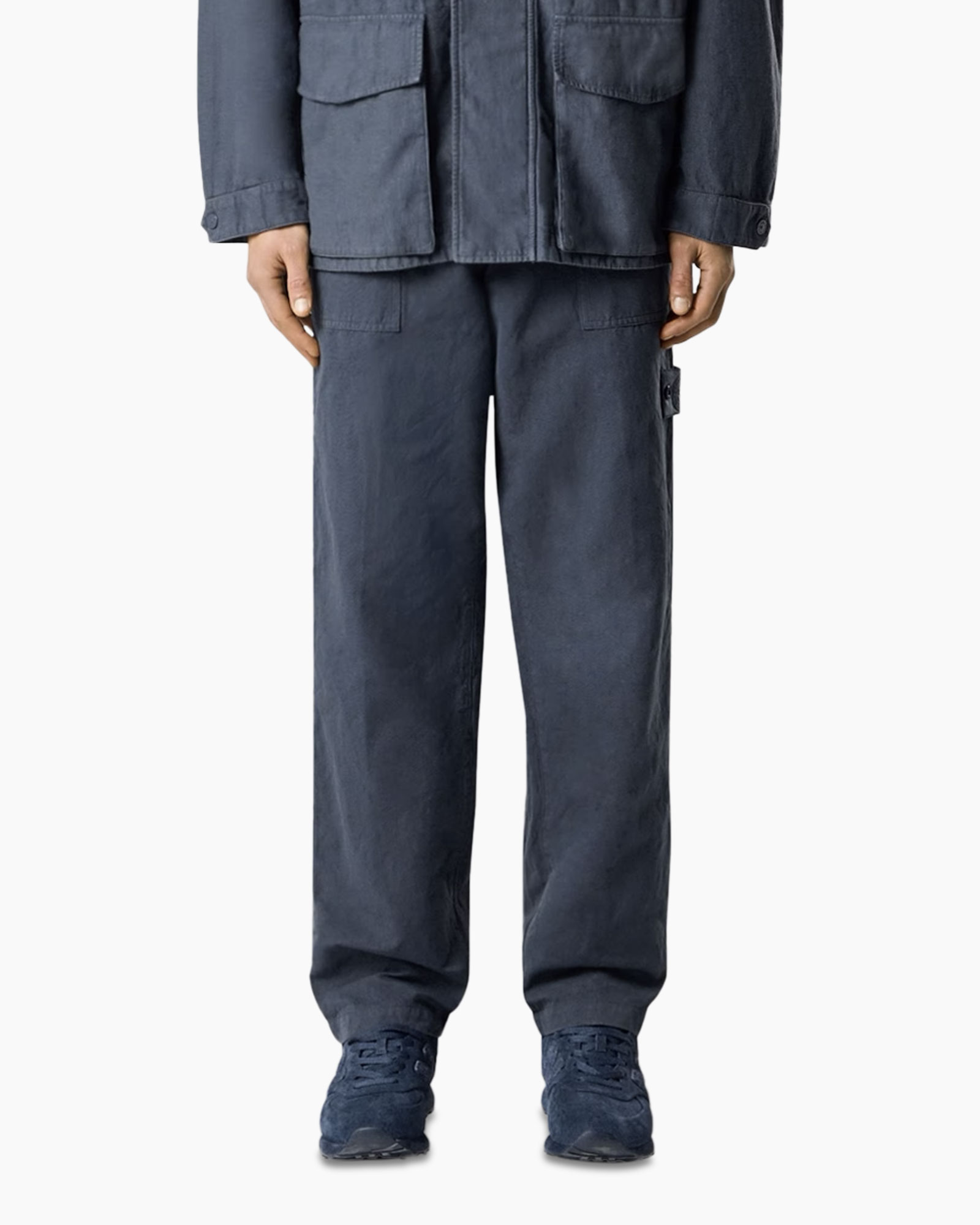 broek, cargo zakken, blauw, werkbroek, lossere pasvorm