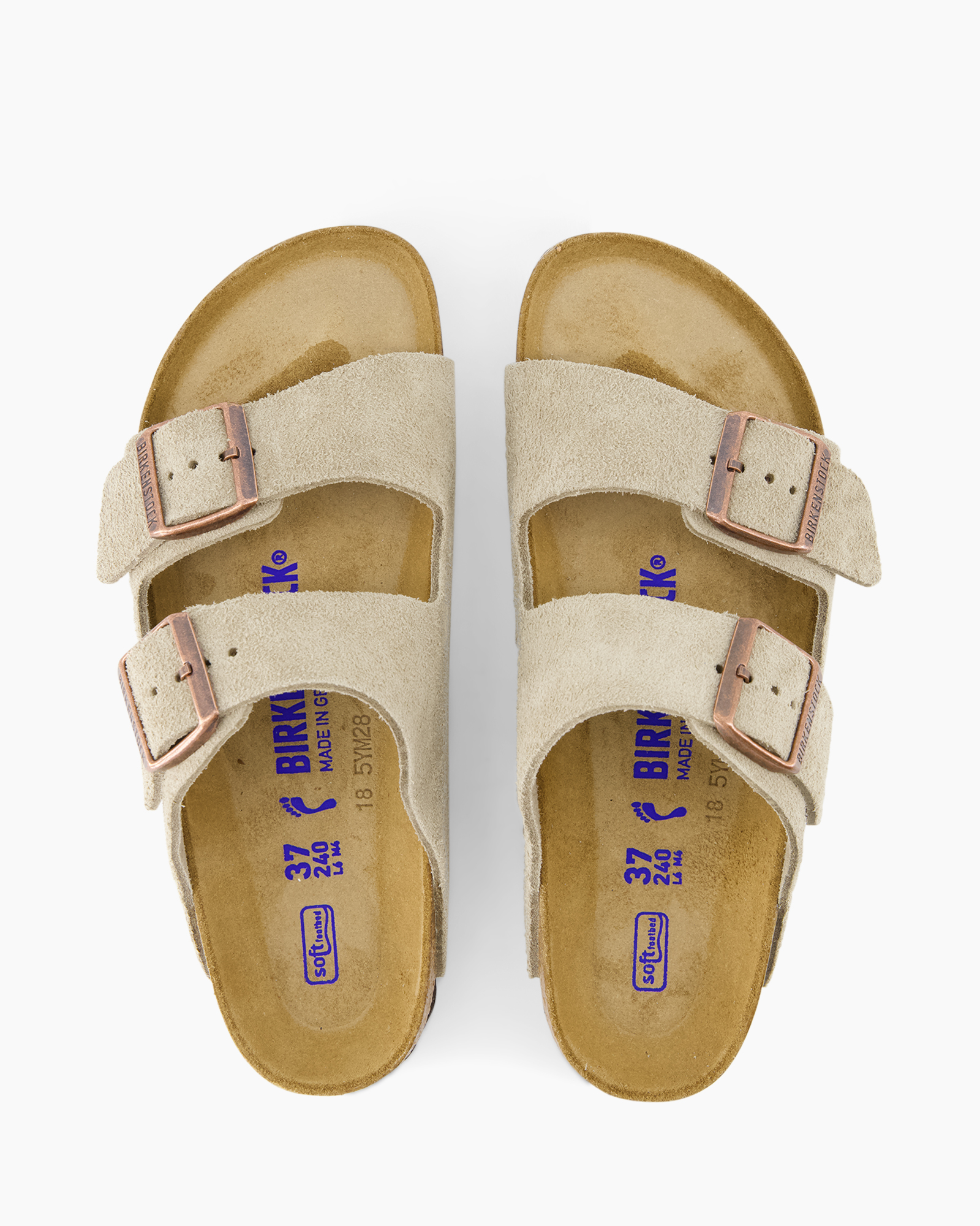 sandal, open-toe, two-strap, suede, beige