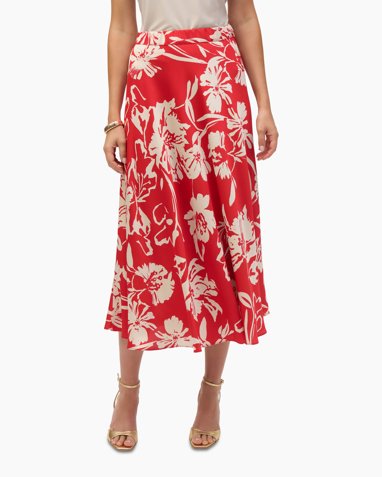 Rok Midi Print Rood