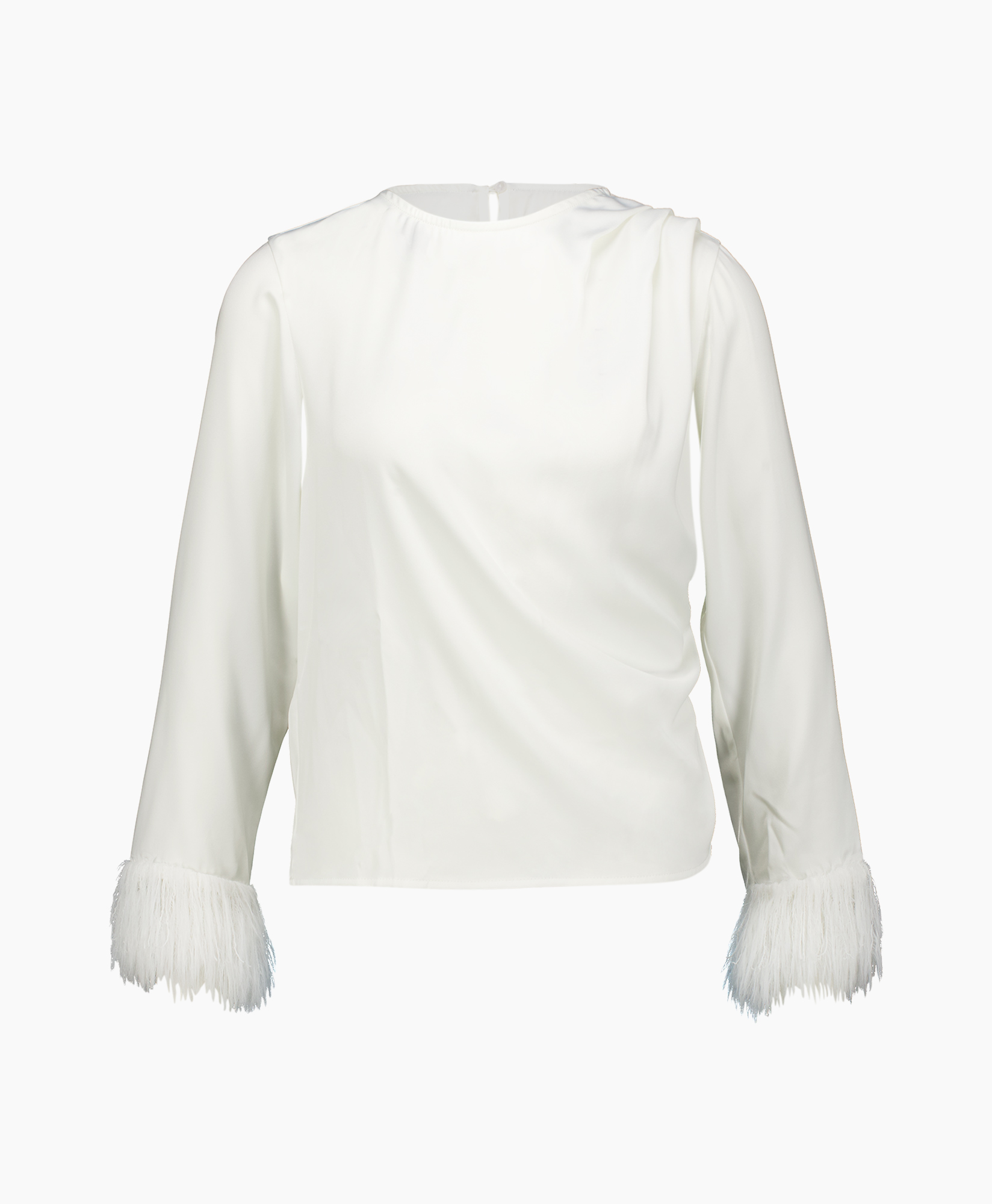 Blouse Adnacc Drape Feather Blouse Off White