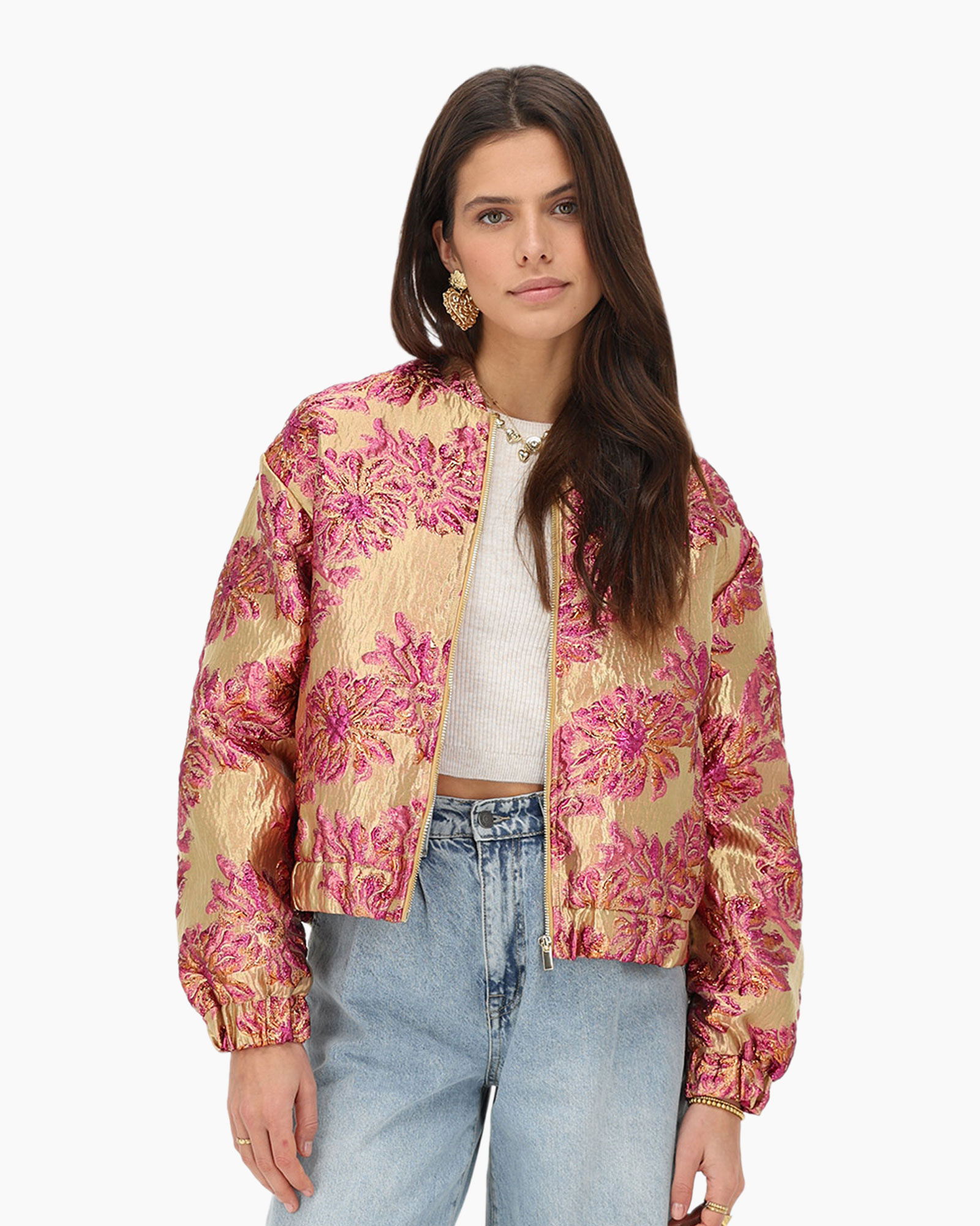 Jack Bomber Jacket Jacquard Rose