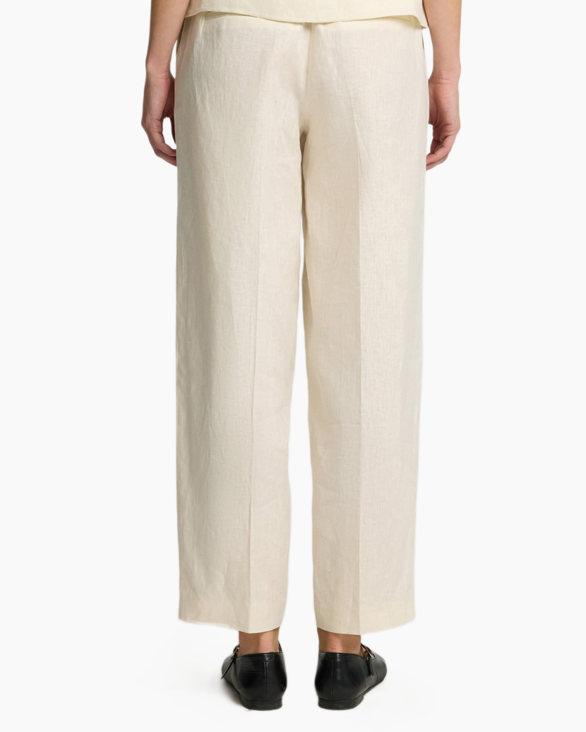Broek Barrel Lia Mw Linen Pant Off White
