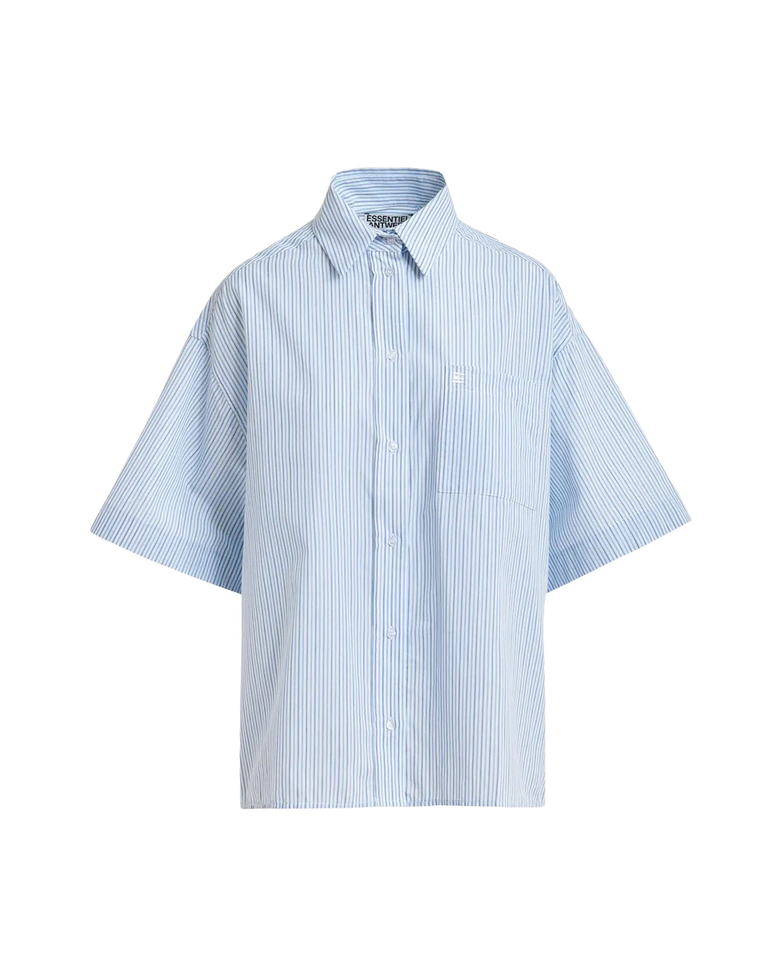 overhemden, gestreept, korte mouwen, blauw, zak