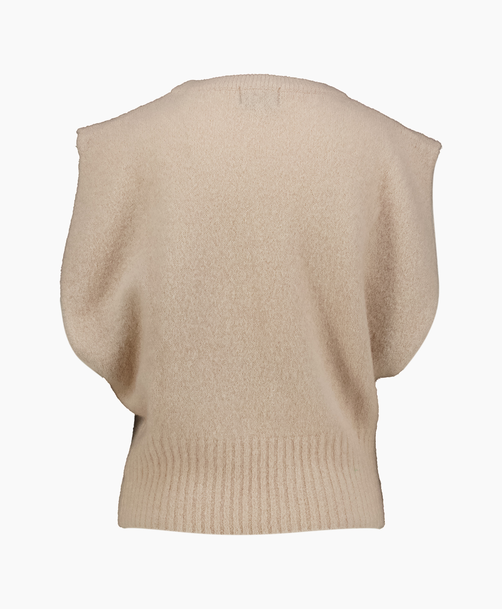 trui, örme, bej, kraagloze, pull