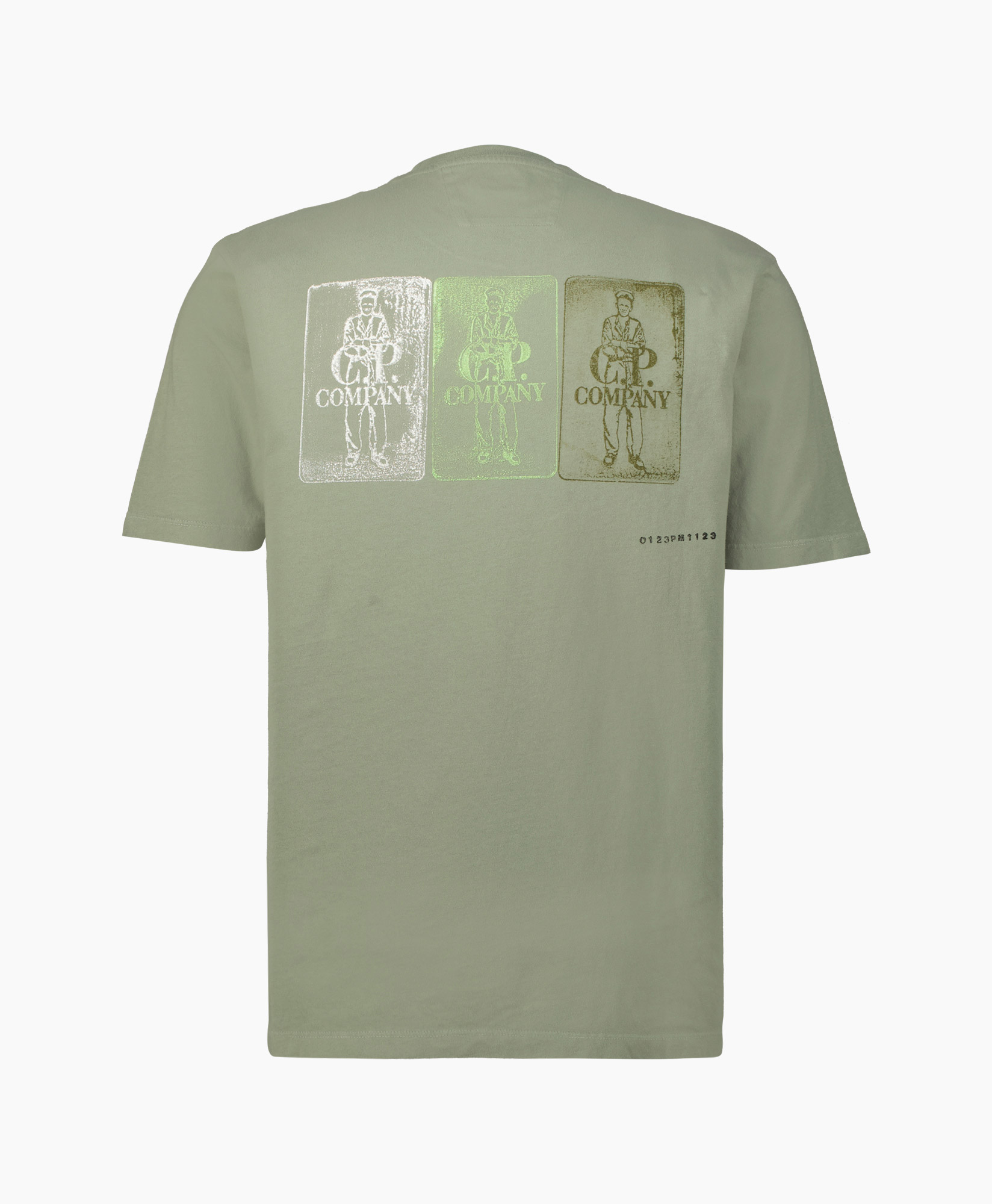 T-shirt Korte Mouw Jersey Artisinal Three Cards Groen