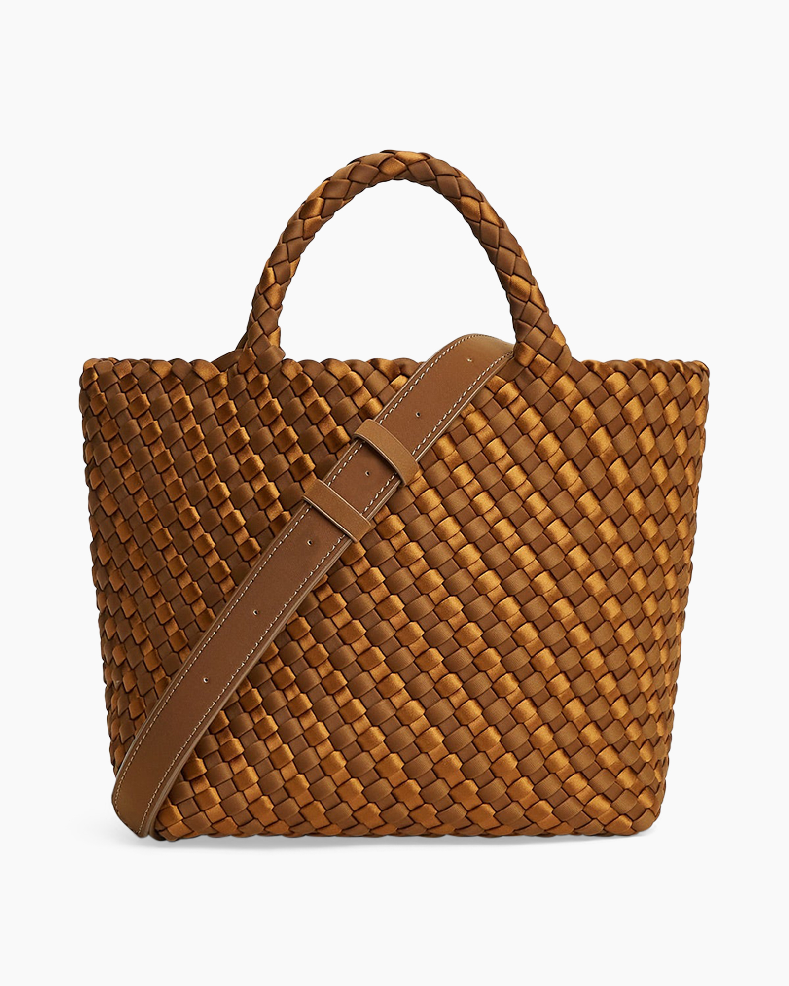 Tas Midi Satin Stripe Caramel