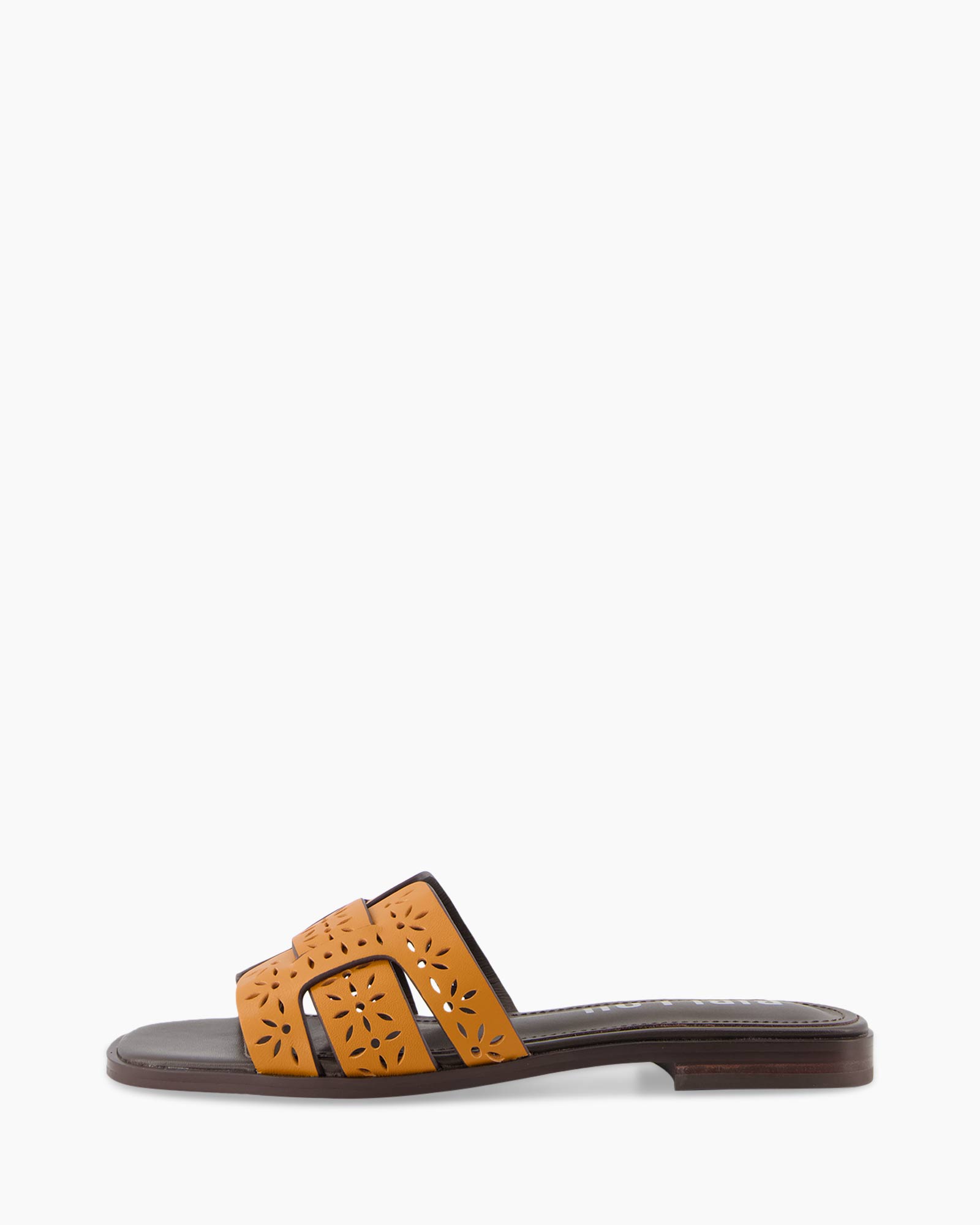 Sandaal Zonder Hak Perforated Leather Bruin