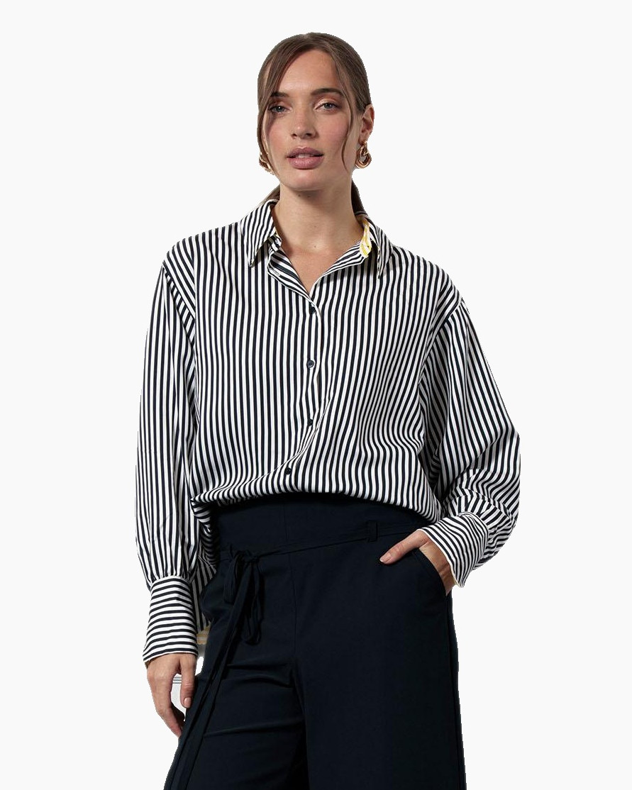 Blouse Tamar Stripe Blouse Donker Blauw
