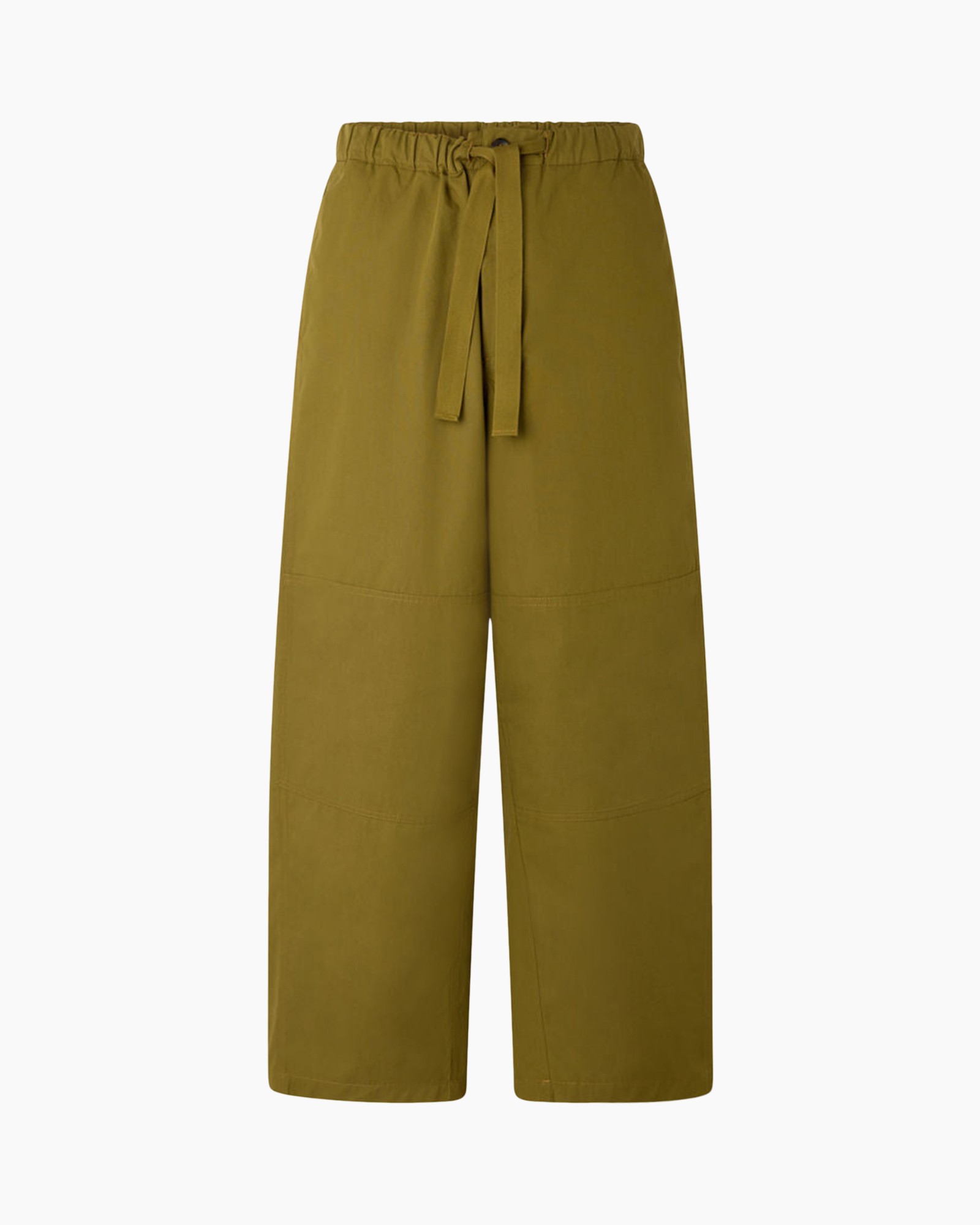 pants, wide-leg, drawstring, olive, cotton blend