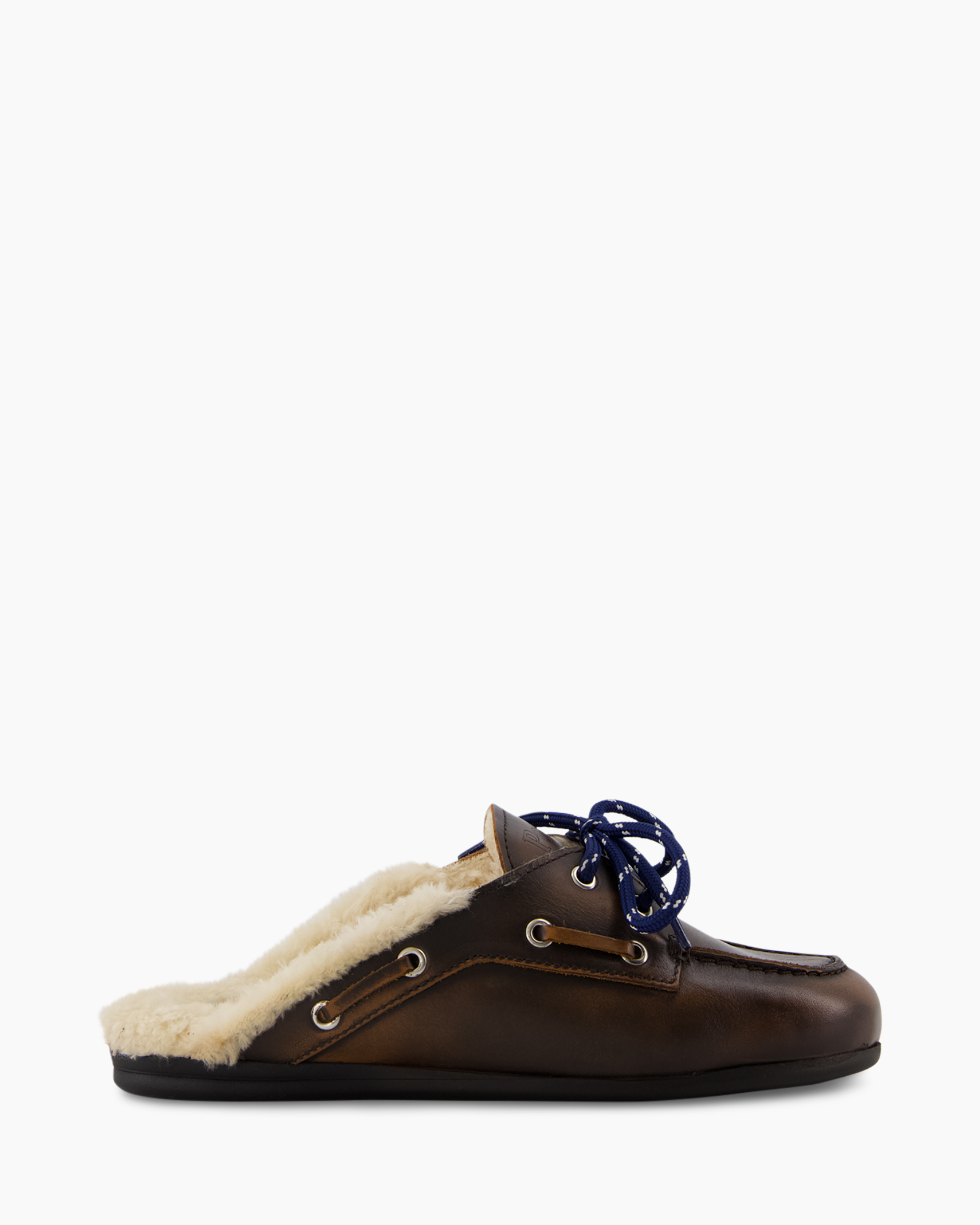 Muiltje Boat Loafer Mule Donker Bruin