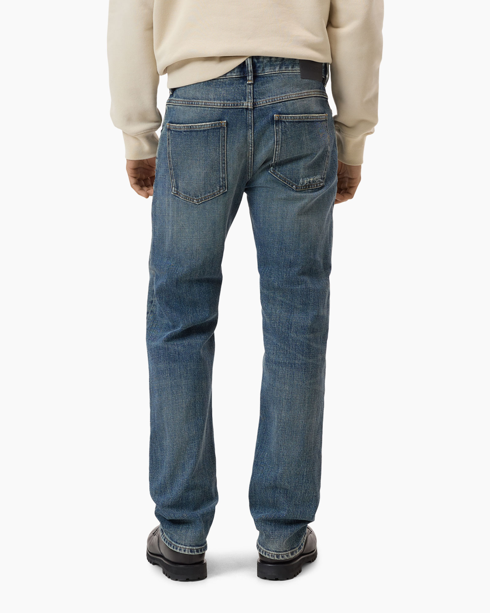 broeken, denim, blauw, recht model, informaliteit