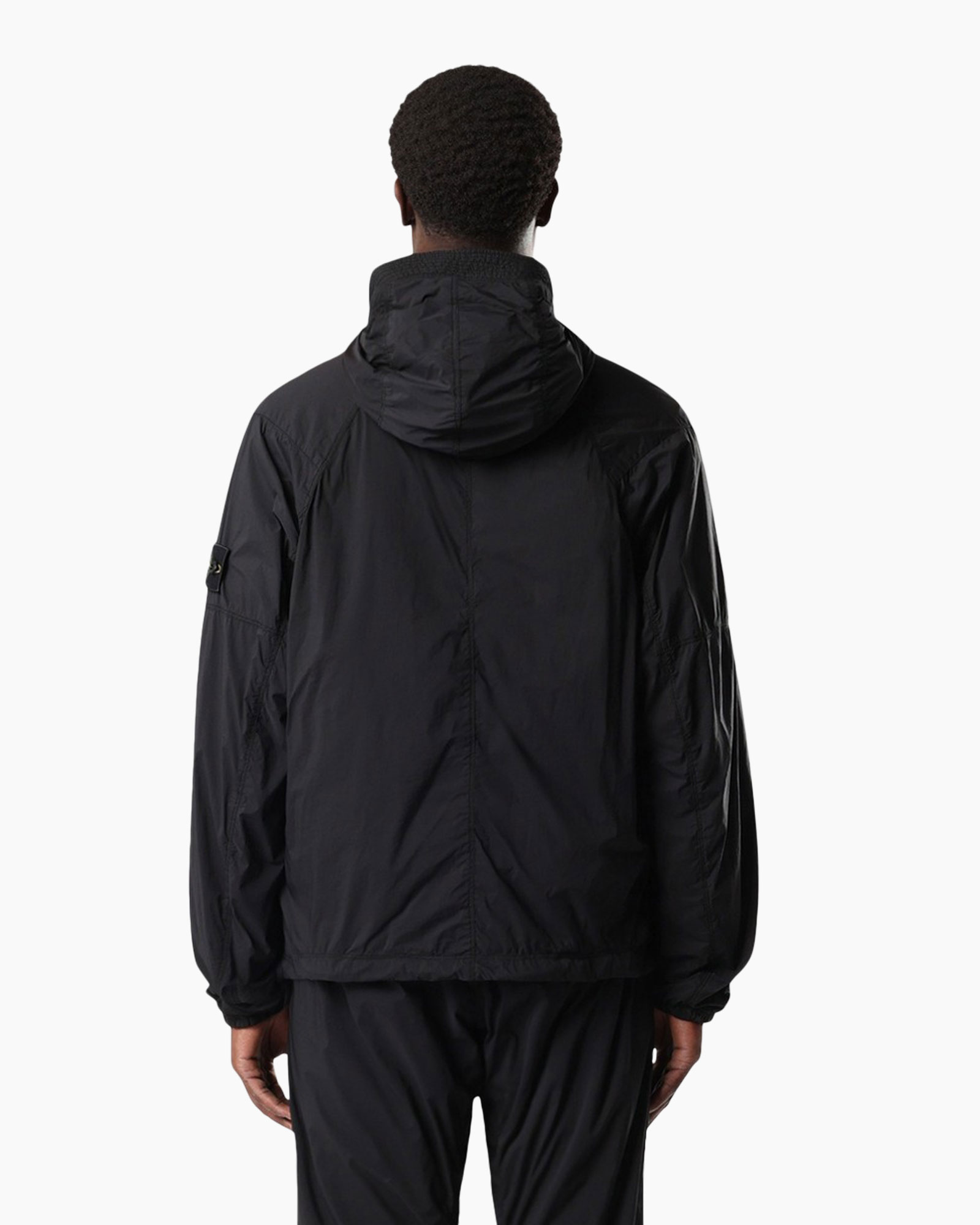 jas, windbreaker, zwart, kapmantel, rits