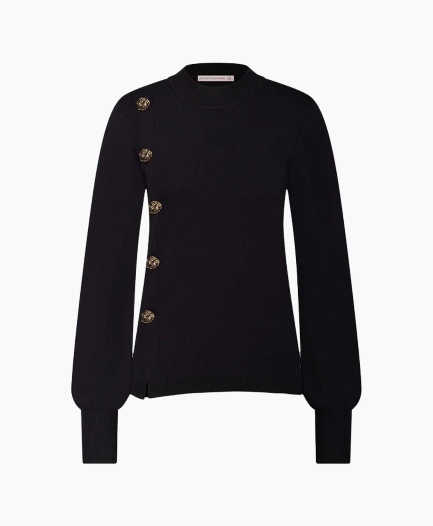 Pullover Lovis Button Pullover Zwart dessin