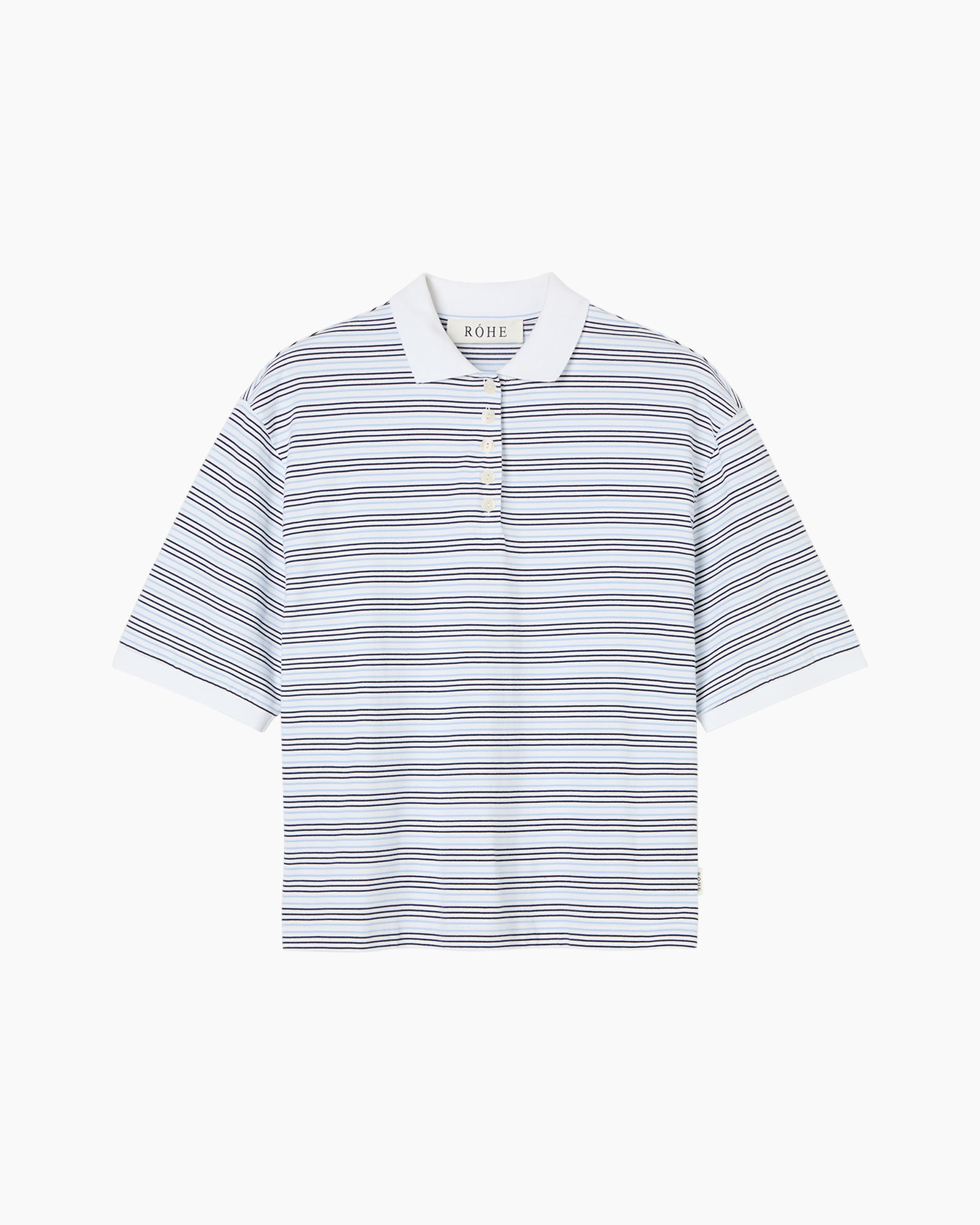 Polo,  gestreepte blouse/polo,  korte mouw,  polo kraag,  lichte knit